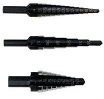 3-Piece Unibit Step Drill Bit Set - High-Speed Steel (HSS) for Metal, Wood & Plastic - Perfect for DIY, Home Improvement & Professional Use