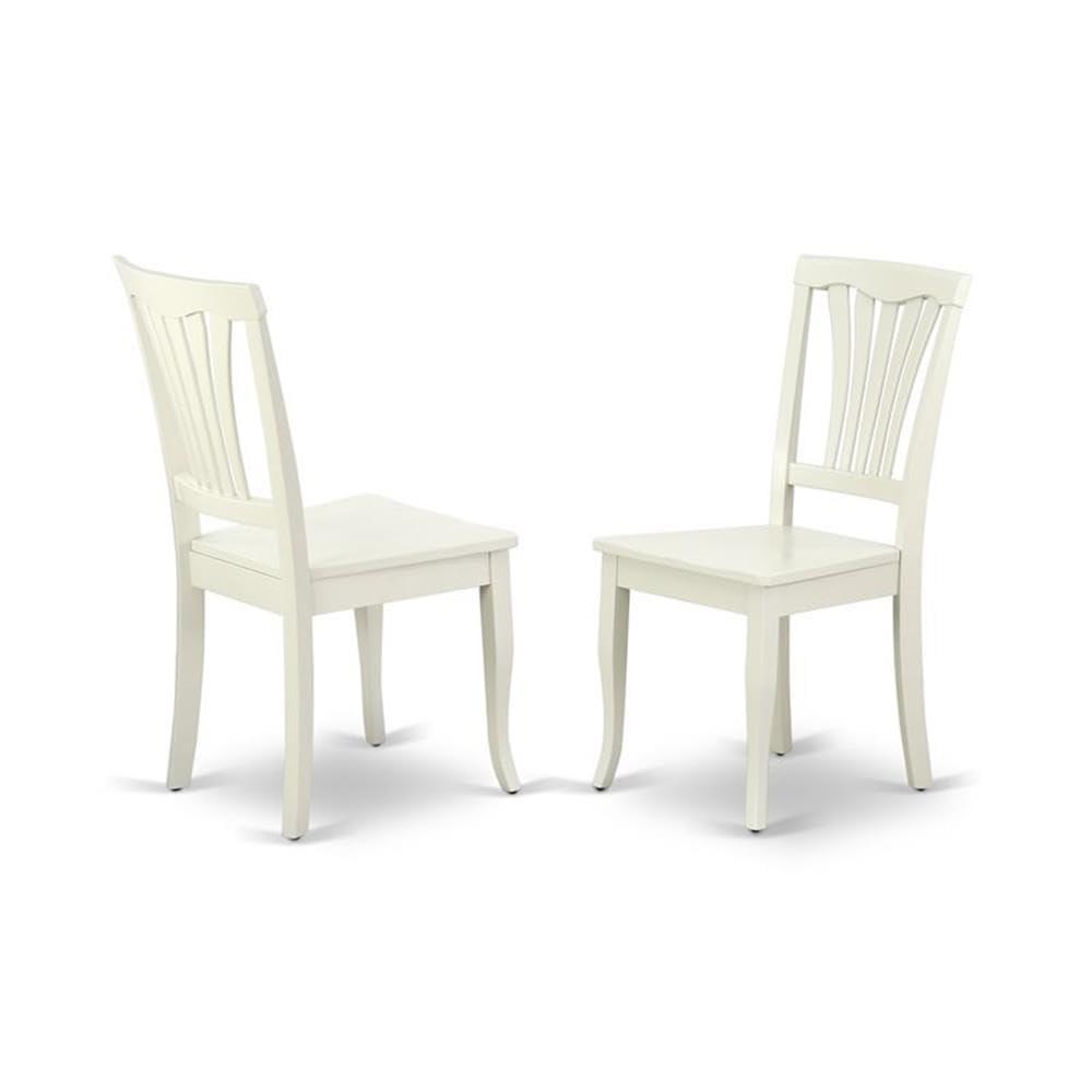 East West Furniture DMAV5-LWH-W 5-Piece Modern Dining Room Set - Round Wooden Table with Drop Leaf & 4 Upholstered Chairs, 42x42 Inch, Linen White - Perfect for Small Spaces, Breakfast Nooks & Cozy Apartments