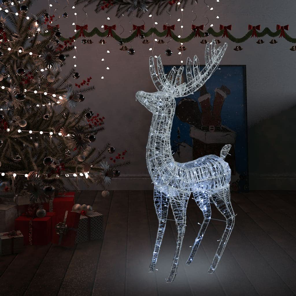 XXL Acrylic Christmas Reindeer Decorations - 250 LED Lighted Outdoor Yard Decor Set (70.9