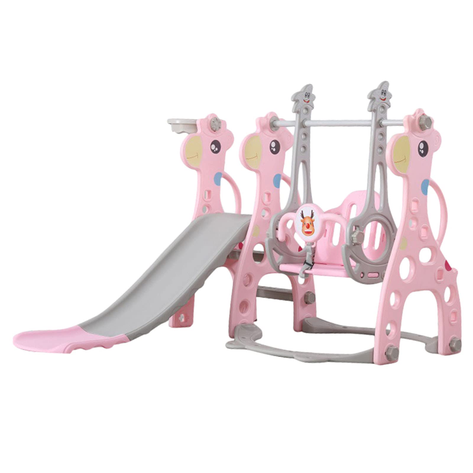 QWERTP Kids Slide and Swing Set - Indoor & Outdoor Playground Equipment for Toddlers, Multifunctional Plastic Slide & Swing Combo for Kindergarten, Backyard, and Playroom Fun