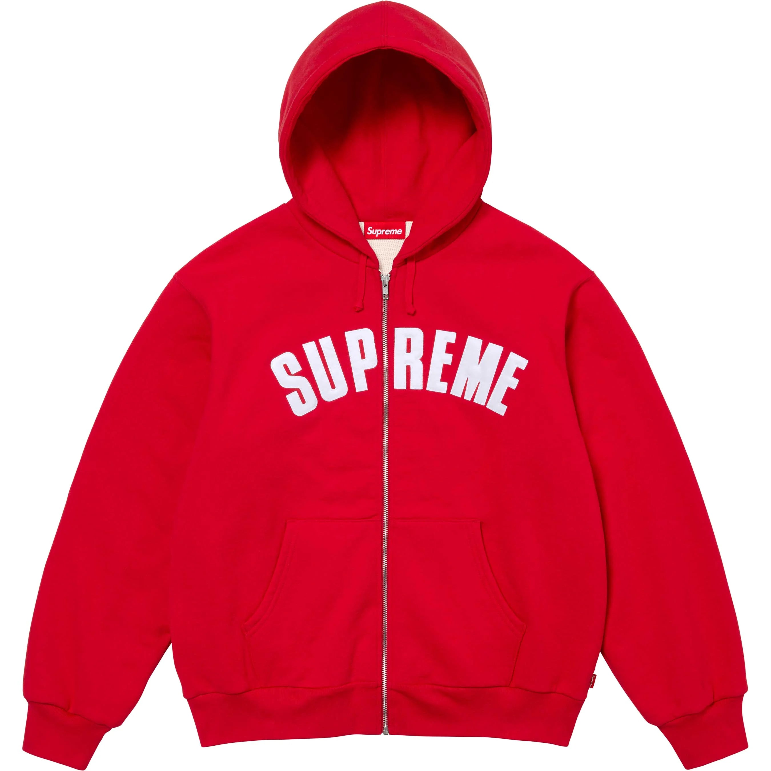 Supreme Arc Thermal Lined Zip Up Hooded Sweatshirt for Men & Women - Warm Winter Pullover Jacket - Red | Outdoor Activities, Streetwear Fashion, Casual Daily Wear