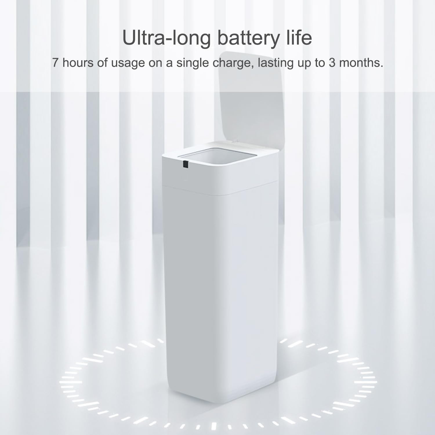 Automatic Trash Can 8 Gallon - Self Sealing Smart Motion Sensor Garbage Bin with Lid - Touchless Self-Changing Wastebasket for Kitchen, Bathroom, Bedroom & Office - Includes 6 Refill Rings (White, L2) - Perfect for Hygienic Home & Commercial Spaces