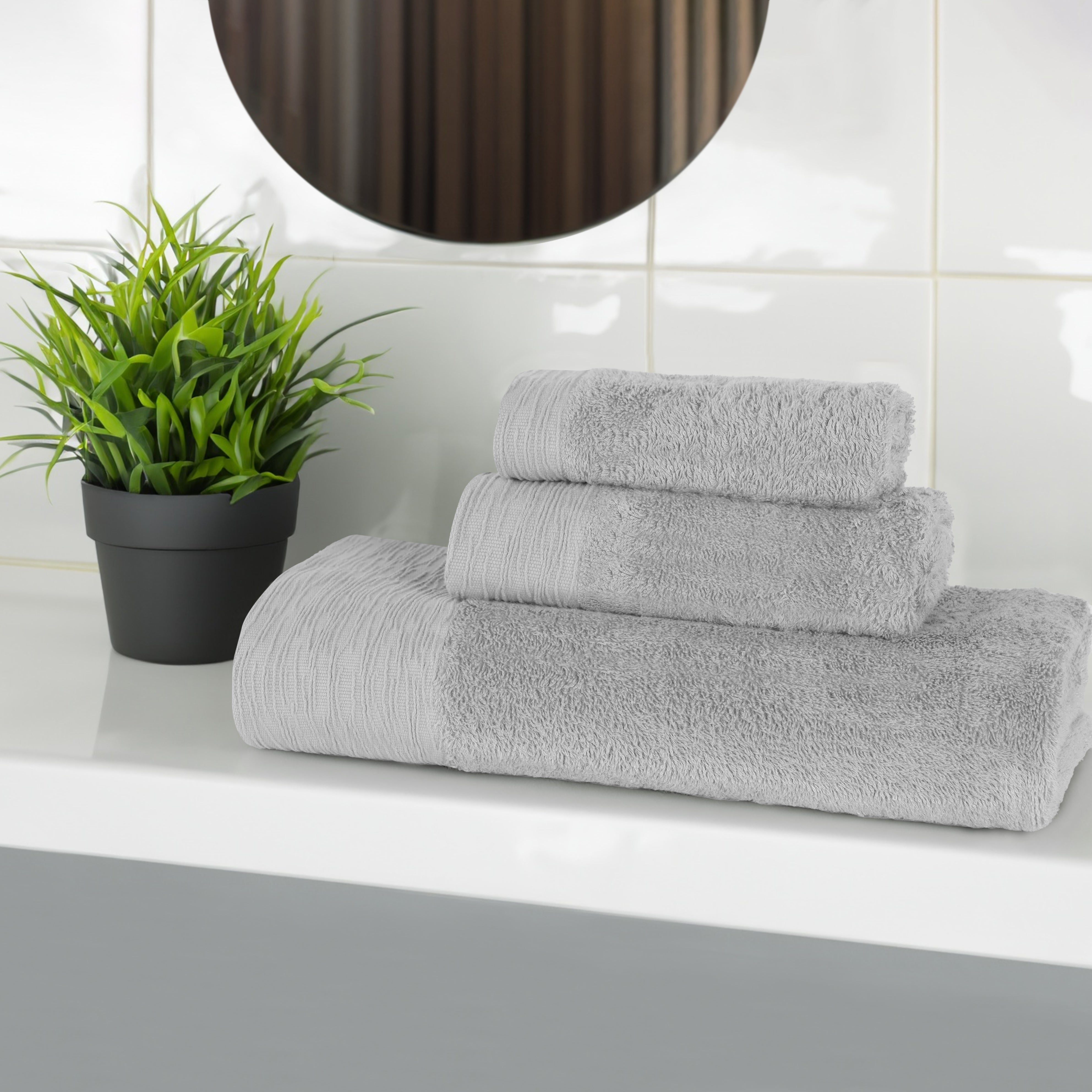 Rayon from Bamboo Eco-Friendly Soft 3-Piece Bath Towel Set - Ultra Absorbent & Hypoallergenic for Spa, Gym & Luxury Bathroom Use
