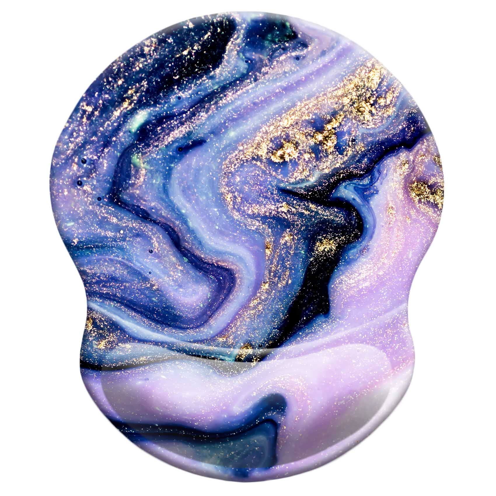 Ergonomic Mouse Pad with Wrist Rest Support - Non-Slip PU Base Gaming & Office Mousepad for Pain Relief - Cute Wrist Cushion (Marble Purple) | Perfect for Long Hours Computer Work, Typing & PC Gaming