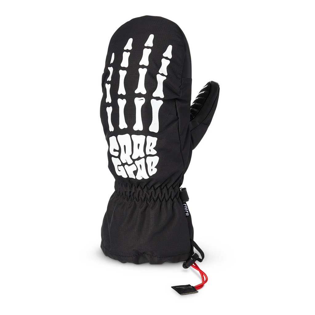 Crab Grab 23/24 Cinch Youth Mitt Bones - Kids' Snowboard Gloves for Cold Weather - Perfect for Snowboarding, Skiing & Winter Outdoor Activities