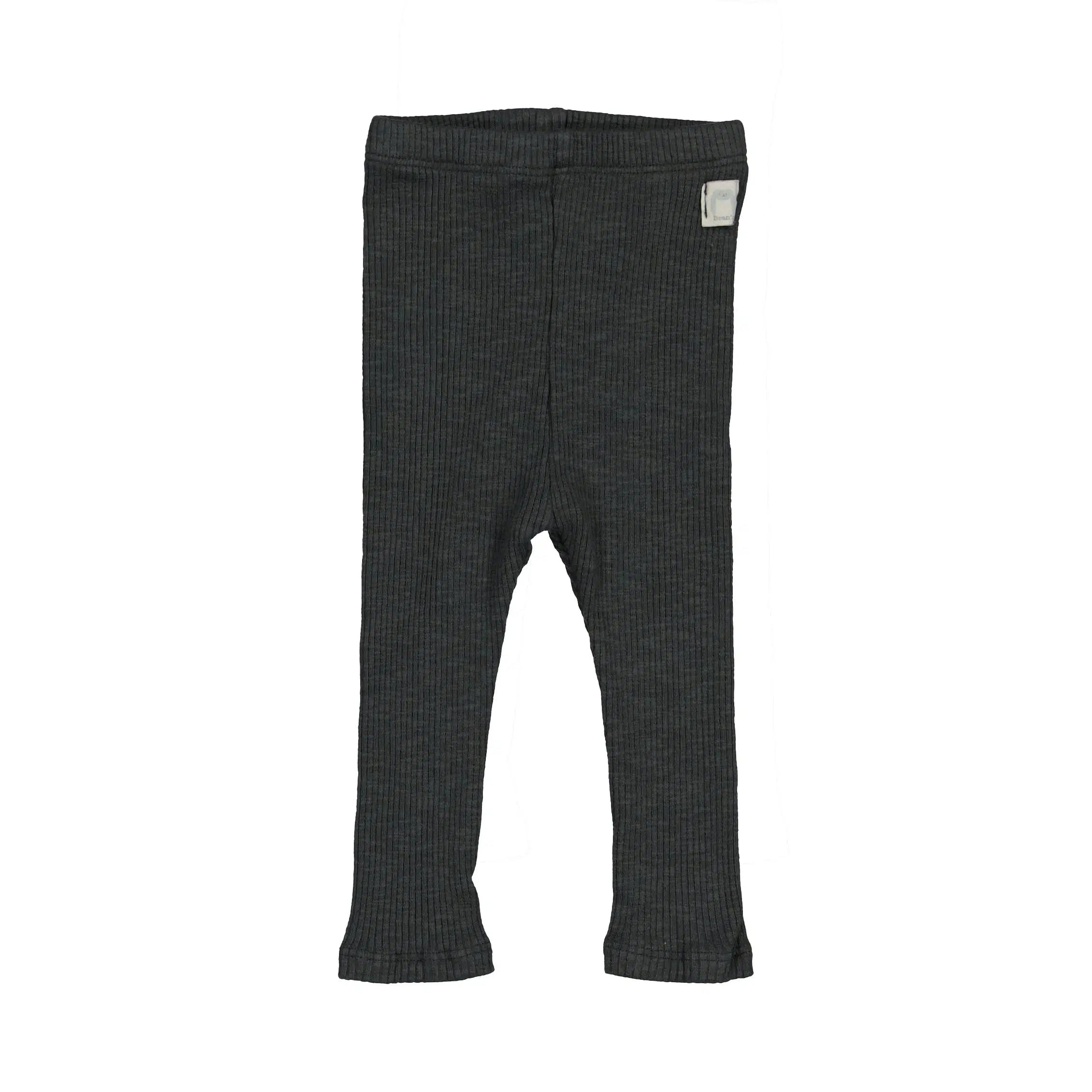 Bean's Barcelona Organic Cotton Ribbed Leggings for Women - High Waist Stretchy Workout Yoga Pants - Charcoal Gray - Perfect for Gym, Running & Lounge Wear