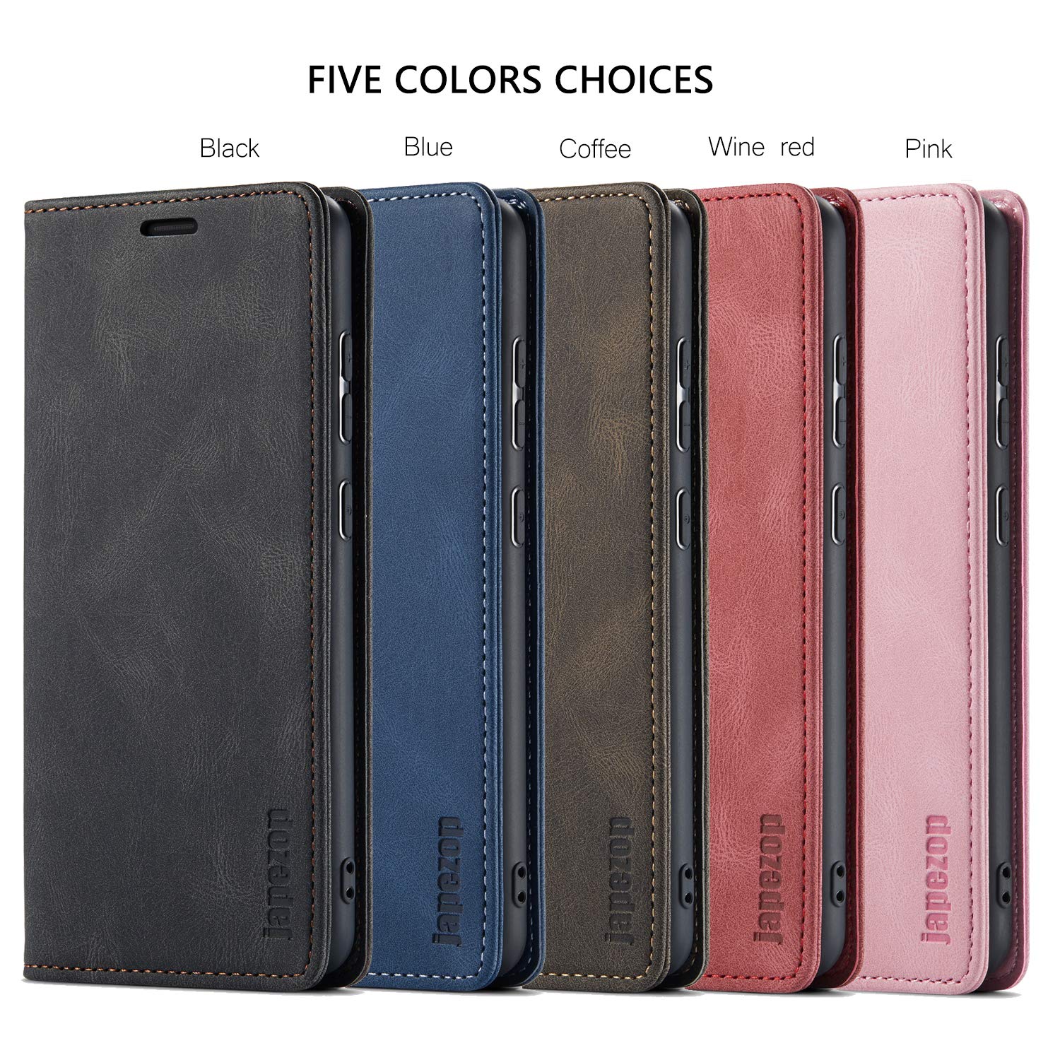 Samsung Galaxy A42 5G Leather Wallet Case with RFID Blocking, Card Holder & Kickstand - Magnetic Flip Cover for 6.6 Inch Phone (Red) - Perfect for Travel, Work & Everyday Protection
