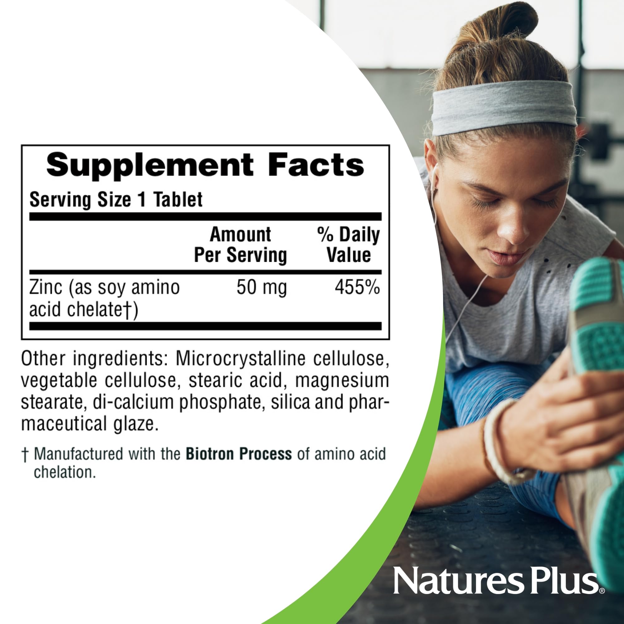 NaturesPlus Zinc 50mg - 90 Vegetarian Tablets | Gluten Free Supplement for Immune Support & Skin Health - Daily Wellness & Immune Booster