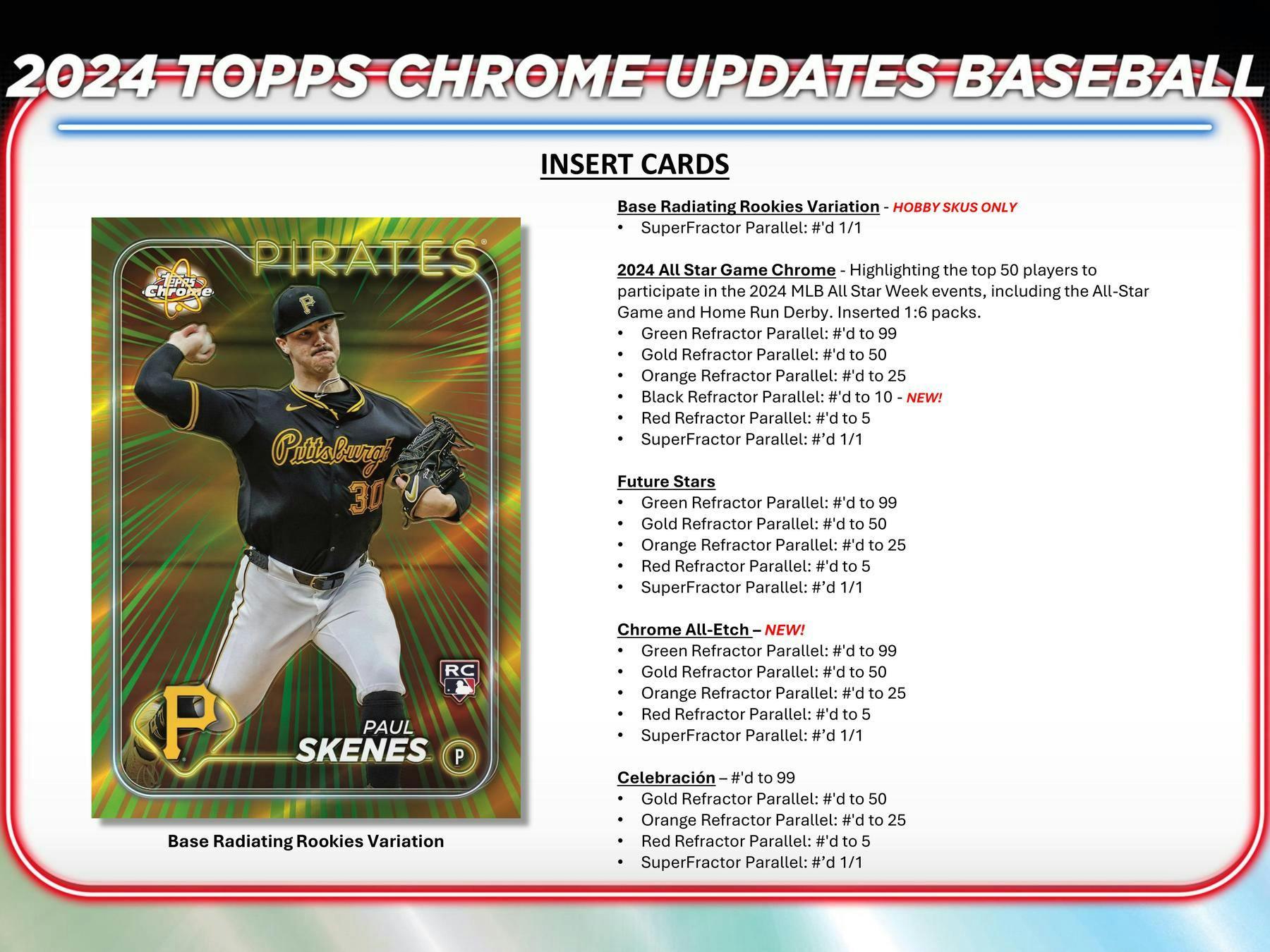 2024 Topps Chrome Update Series Baseball Hobby Box - Premium Baseball Cards Collection for Collectors & Investors - Perfect for Trading, Gifting & Display