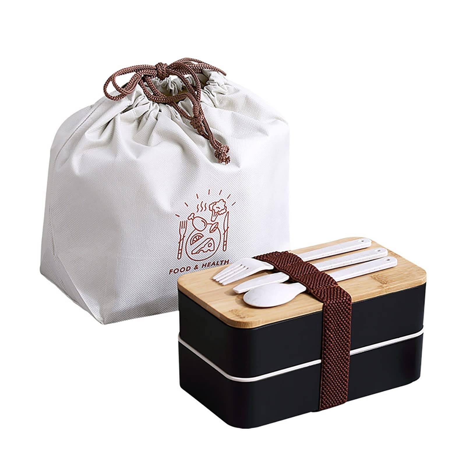 Premium Bamboo Lunch Box - 2-Layer Portable Food Container for Camping, Picnic & Travel | Durable, Eco-Friendly & Leak-Proof | Ideal for Office, School & Outdoor Adventures