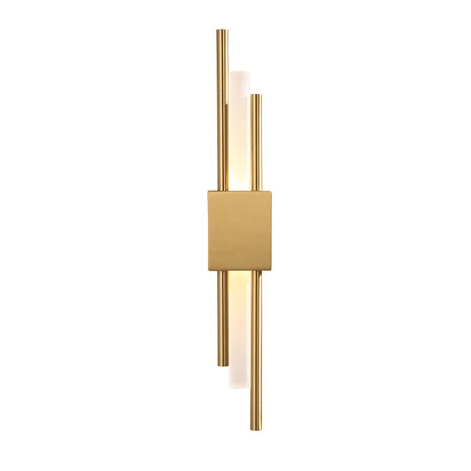 Modern LED Wall Sconce - Gold Metal & Acrylic Pipe Wall Light with Neutral White Light for Living Room, Bedroom, Hallway - Stylish Home & Office Decoration Lighting