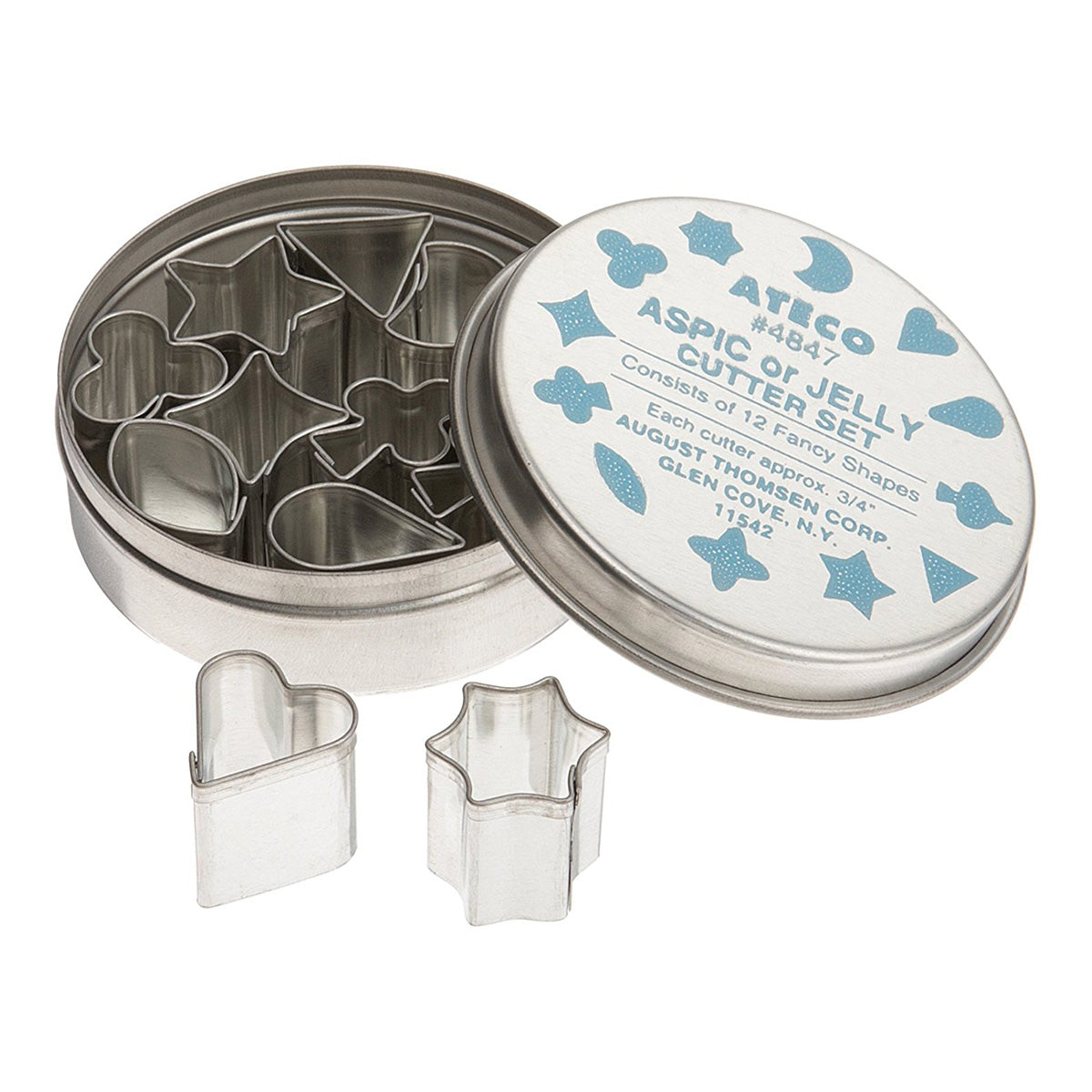 ATECO 4847 12-Piece Small APIC Cutter Set - Professional Baking & Pastry Decorating Tools for Cakes, Cookies & Desserts