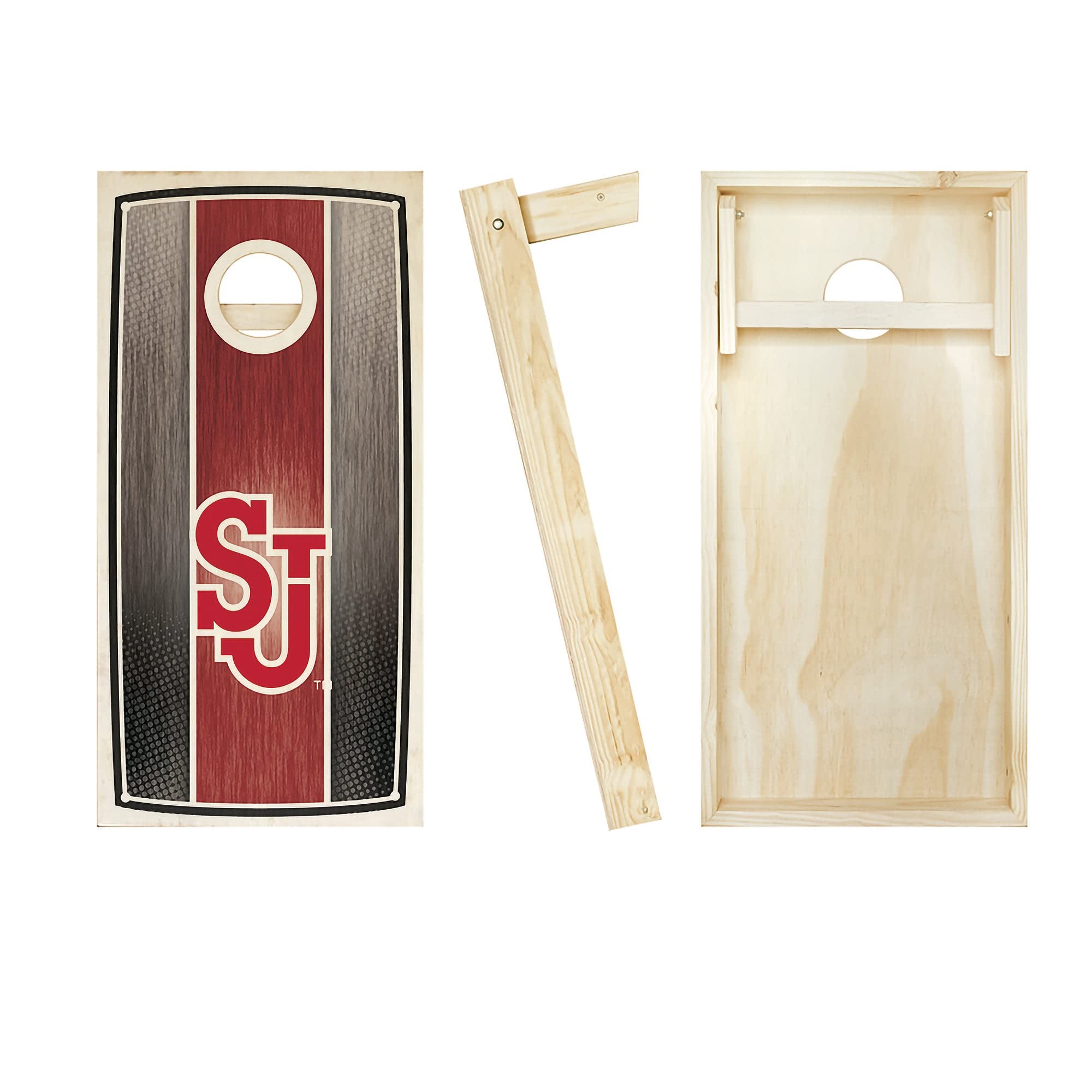 St. Johns Stained Stripe Cornhole Board Set - Premium Custom Regulation Size Cornhole Game with Team Logo Design - Perfect for Backyard Parties, Tailgating & Outdoor Events