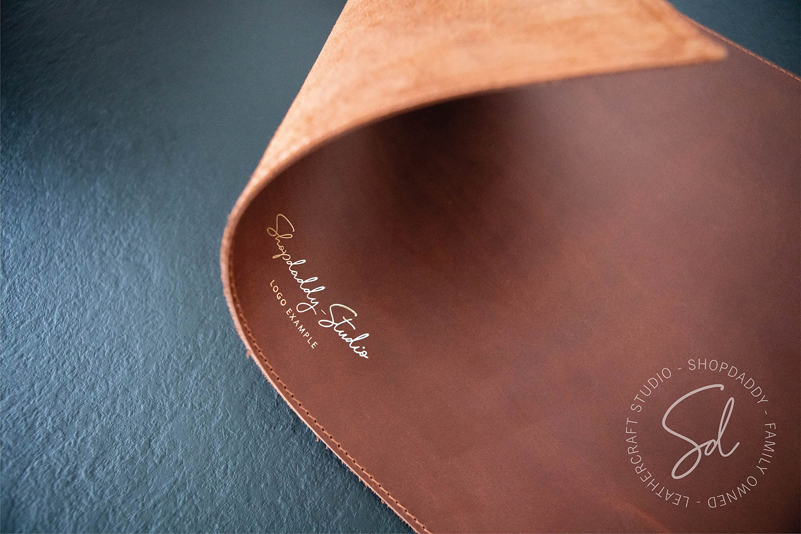 Brown Leather Placemats with Stitching - Heat Resistant Table Mats Set for Dining, Rustic Farmhouse Decor, Washable & Durable Plate Mats for Everyday Use, Dinner Parties & Holiday Tablescapes
