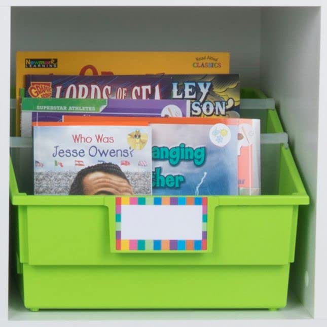 Really Good Stuff Picture Book Bins - Neon Pop - Set of 6 Book Storage Organizers for Classroom, Library & Kids Room Organization