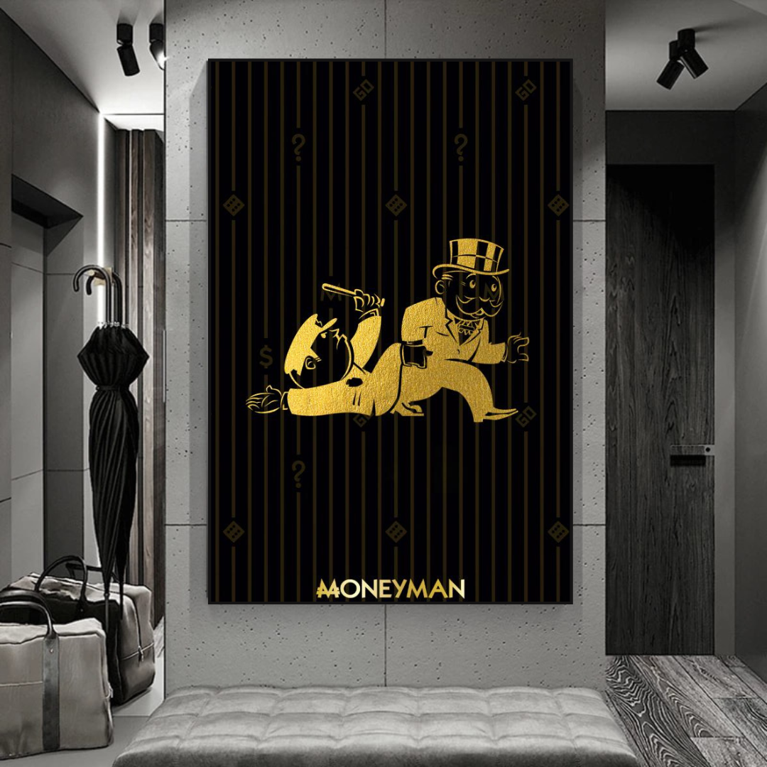 Alec Monopoly Gold Money Man Millionaire Canvas Print - Luxury Wall Art for Home & Office Decor