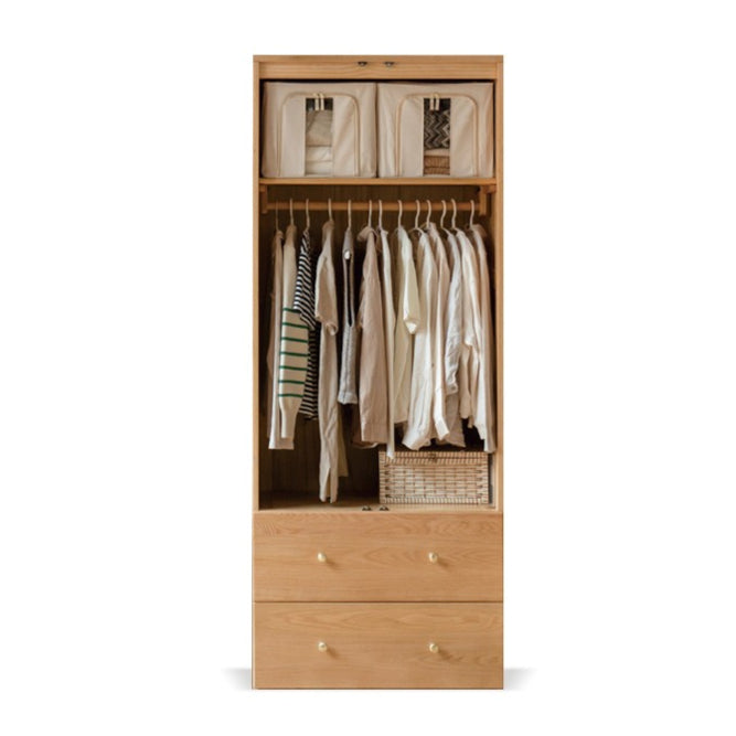31.5×23.2×78.7 inch / 80×59×200 cm / natural wood color / wardrobe with drawer glass door