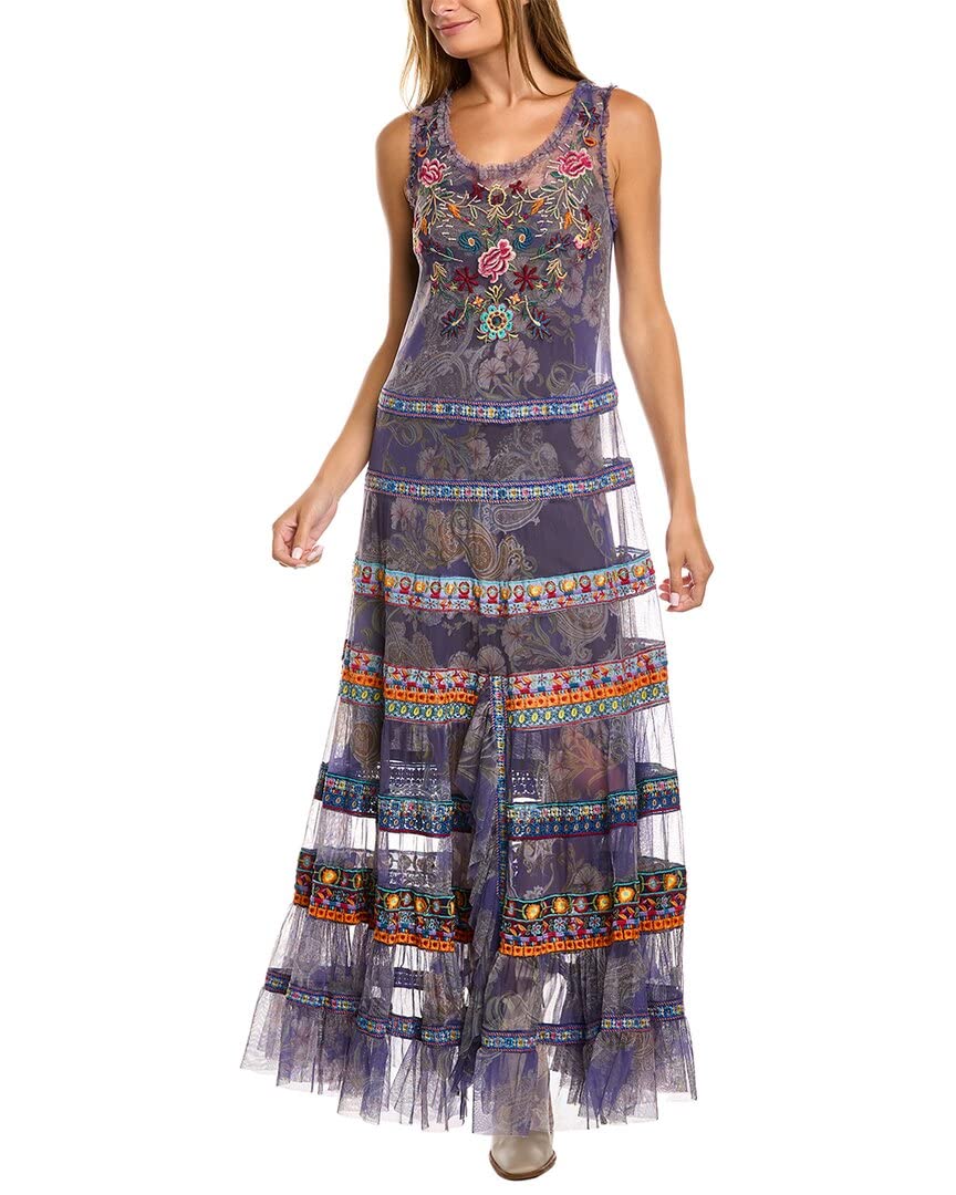 Johnny Was Men's Sleeveless Mesh Dress - Lightweight Summer Casual Wear for Beach, Party & Outdoor Activities