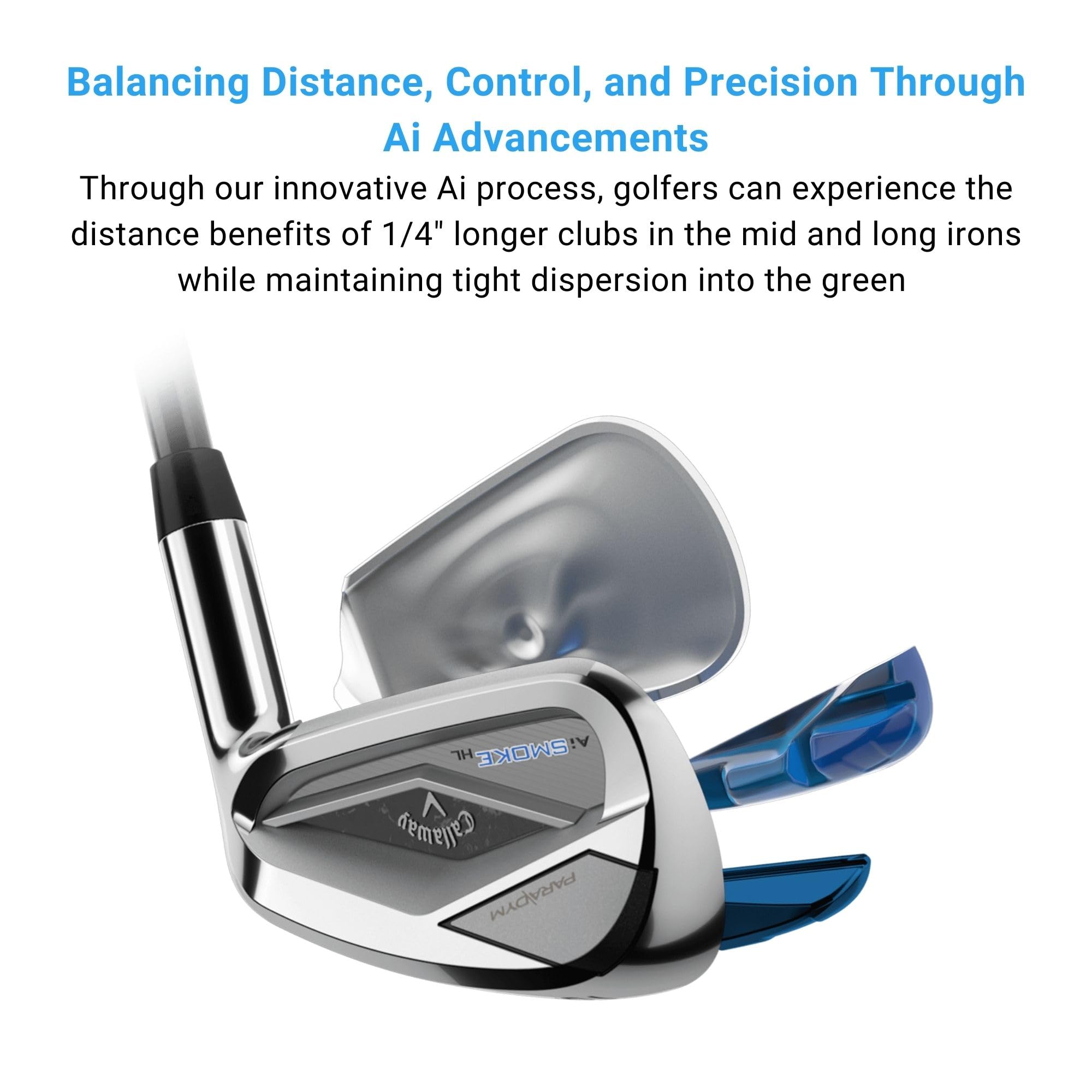 Callaway Golf Paradym AI Smoke High Launch Iron Set - Premium Forged Golf Clubs for Men & Women - High Performance Distance & Forgiveness - Perfect for Beginners & Advanced Players on the Course