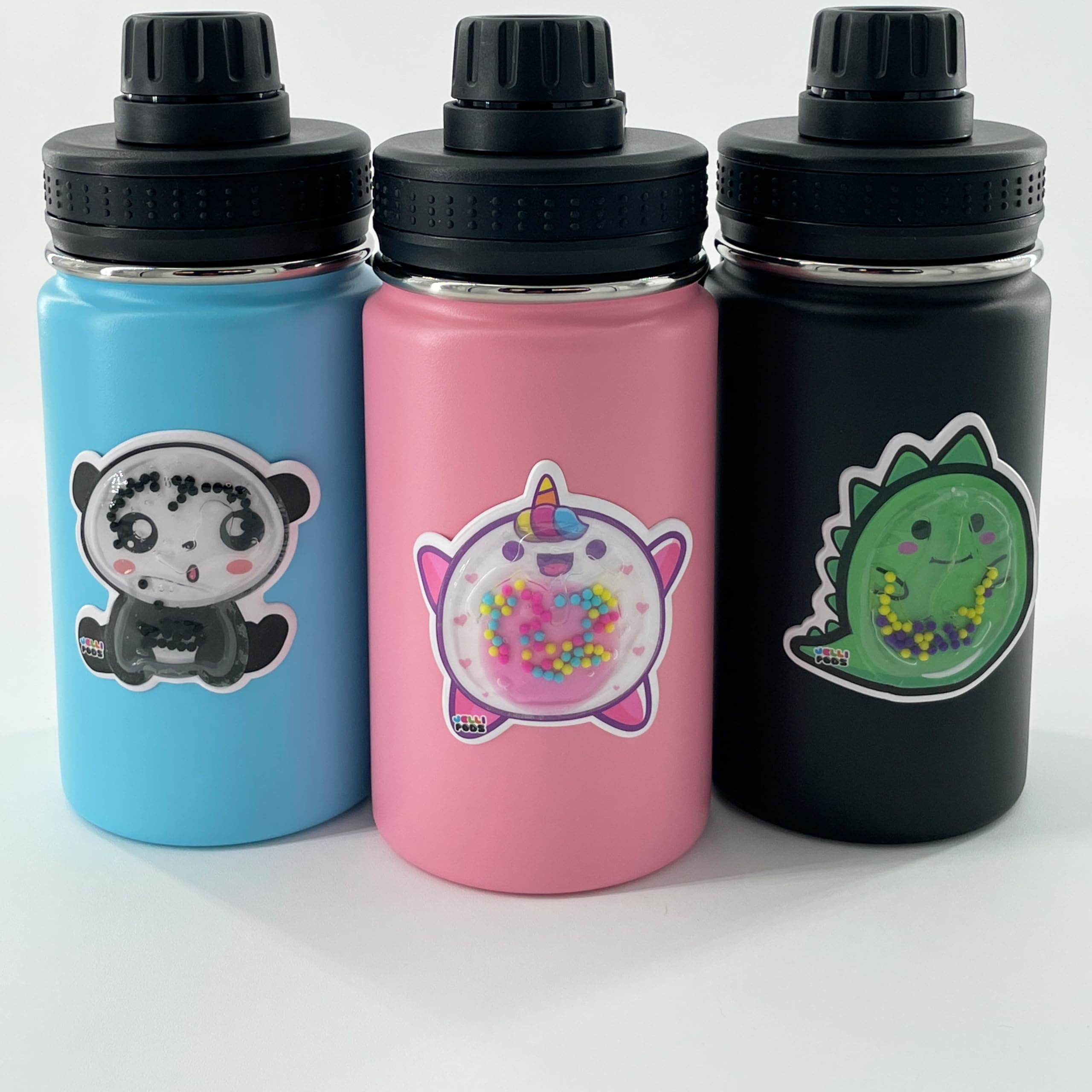 JelliPods Adorable Animals Reusable Sticker Bundle - Sensory Fidget Toys for Kids with 3 Puffy Stickers - Tactile Touch & Feel Activity for Classroom, Autism, ADHD & Stress Relief - Fun Learning & Playtime Essential