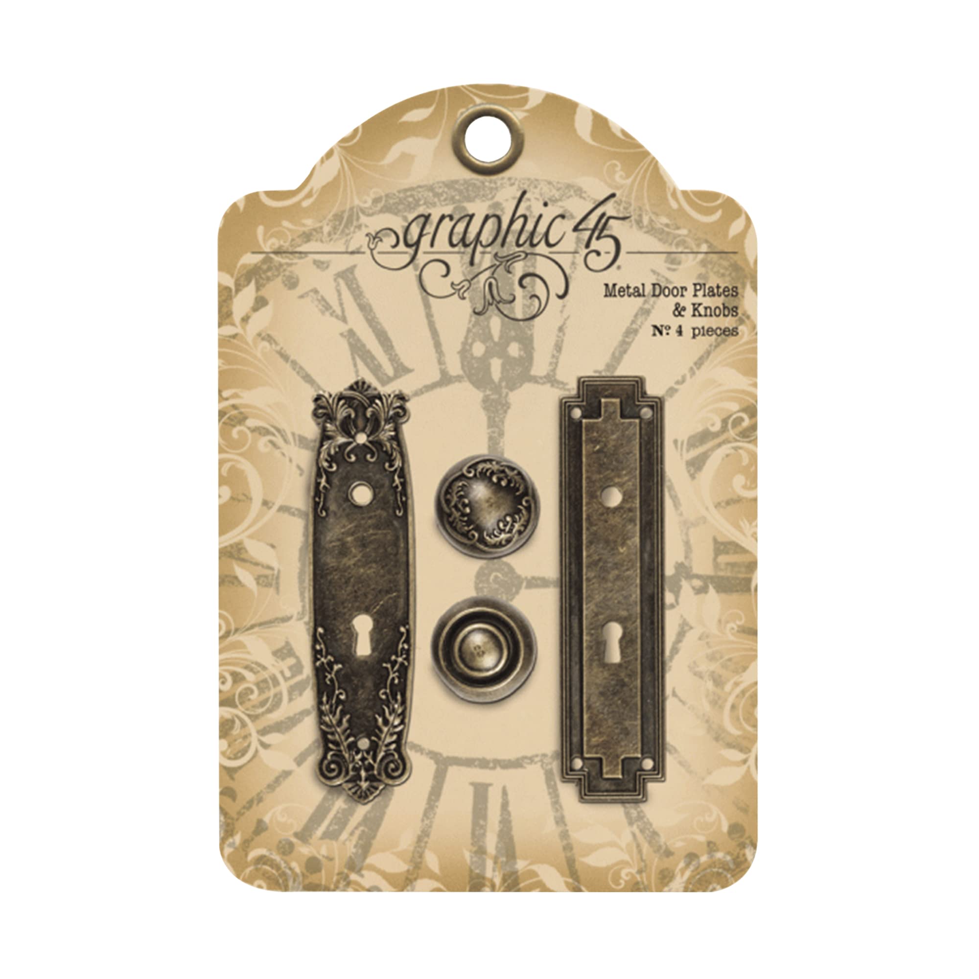 Vintage Metal Door Plates & Knobs - Antique Style Cabinet Hardware for Home Decor - Perfect for Farmhouse, Cottage & Gothic Style Doors
