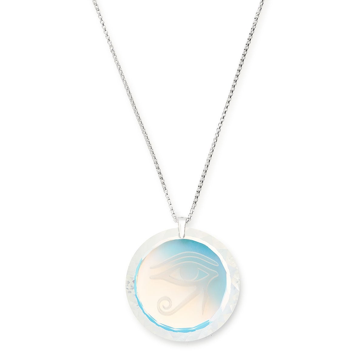 Eye of Horus Crystal Engraved Necklace - Ancient Egyptian Protection Amulet for Women & Men - Perfect for Spiritual Healing, Meditation & Gift Giving