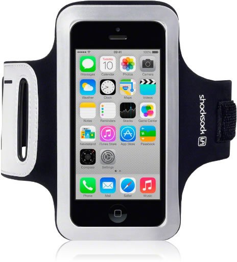 Apple iPhone 5C Reflective Armband - Black Sports Running Case for Jogging, Gym Workouts & Nighttime Safety