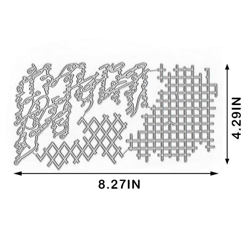 ALIBBON Square Plaid & Wavy Line Background Die Cuts for Card Making, Scrapbooking, DIY Photo Albums - Metal Embossing Templates for Paper Craft Decoration - Perfect for Wedding Invitations, Greeting Cards, and Memory Books