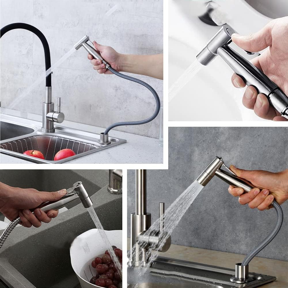 Stainless Steel Handheld Bidet Sprayer - High Pressure Water Gun Flusher Nozzle | Polished Silver Finish | Perfect for Toilet Cleaning, Baby Diaper Rinse & Personal Hygiene