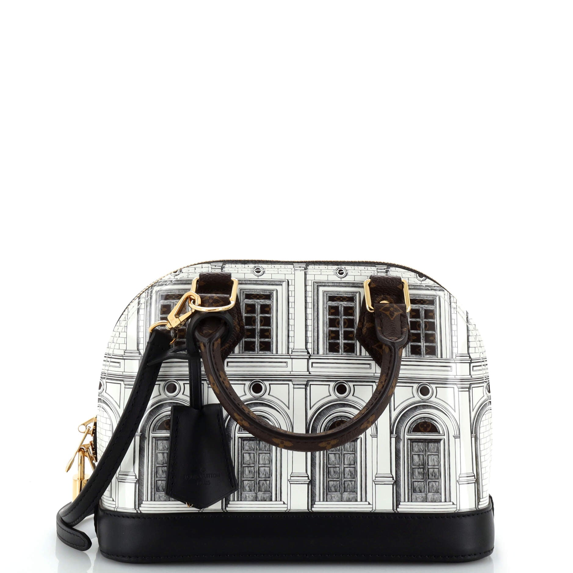 Limited Edition Alma Handbag - Fornasetti Architettura Print Leather & Monogram Canvas BB | Luxury Designer Tote for Women, Work & Evening Events