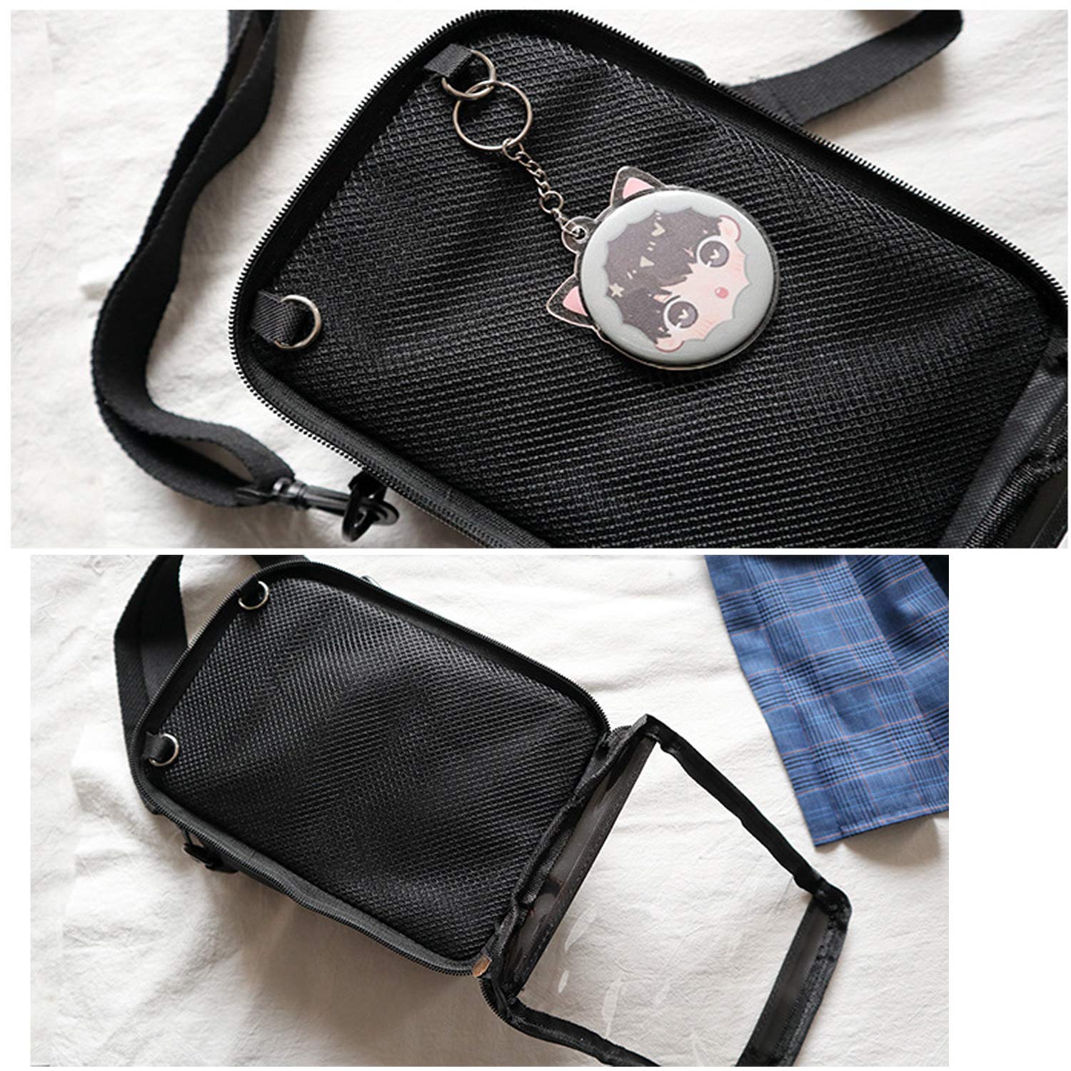 Small Clear Ita Bag - Mini DIY Transparent Crossbody Shoulder Messenger Bag for Cosplay, Conventions & Everyday Use