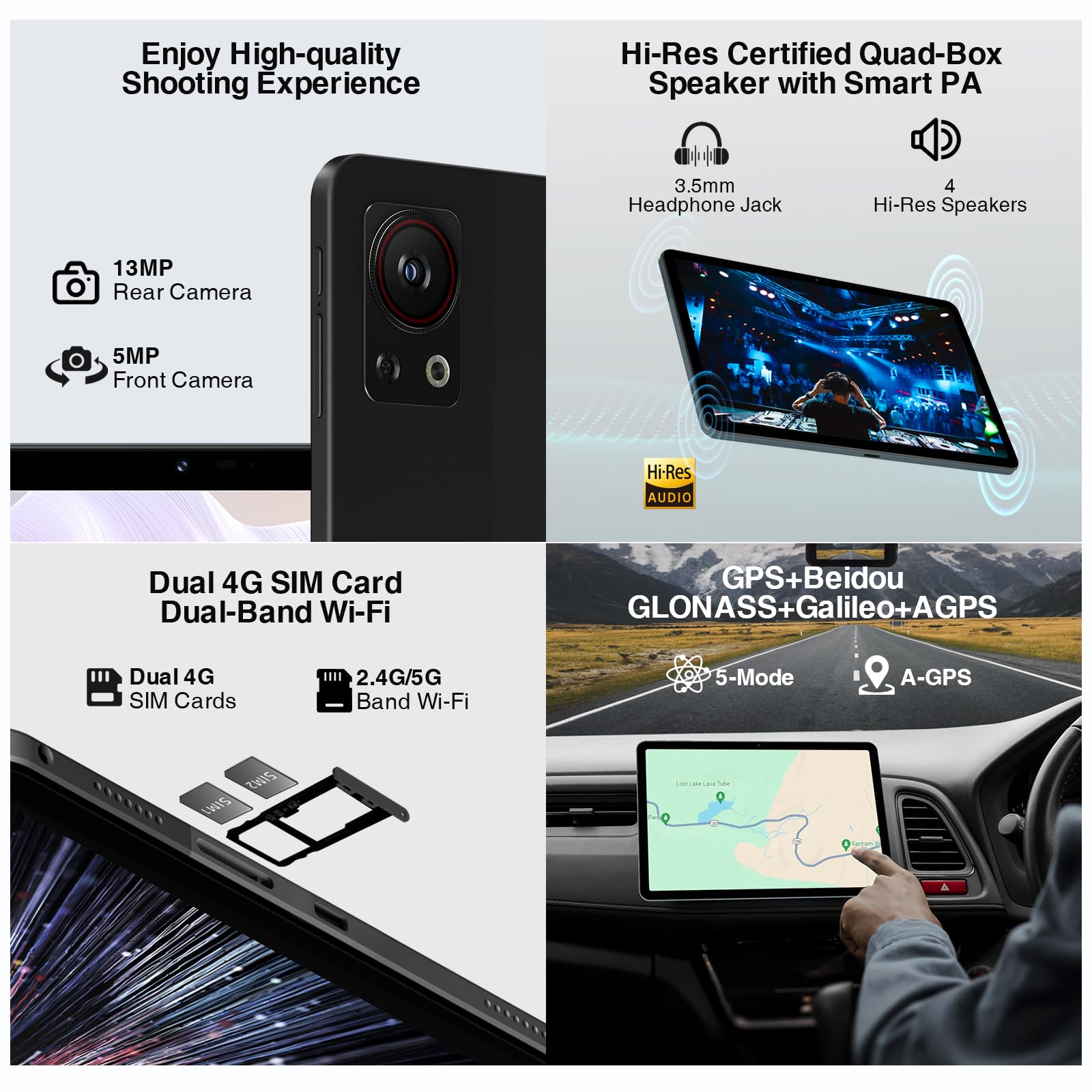 DOOGEE T30SE 11 Inch Android 14 Tablet - 9GB RAM 128GB ROM (Expandable 1TB) - 8580mAh Battery - 2.4K IPS Touchscreen - 4G LTE & 5G WiFi - Octa Core Processor - 13MP+5MP Cameras - OTG/GPS/BT5.0/TÜV Certified - Black | Perfect for Work, Study, Streaming & Gaming