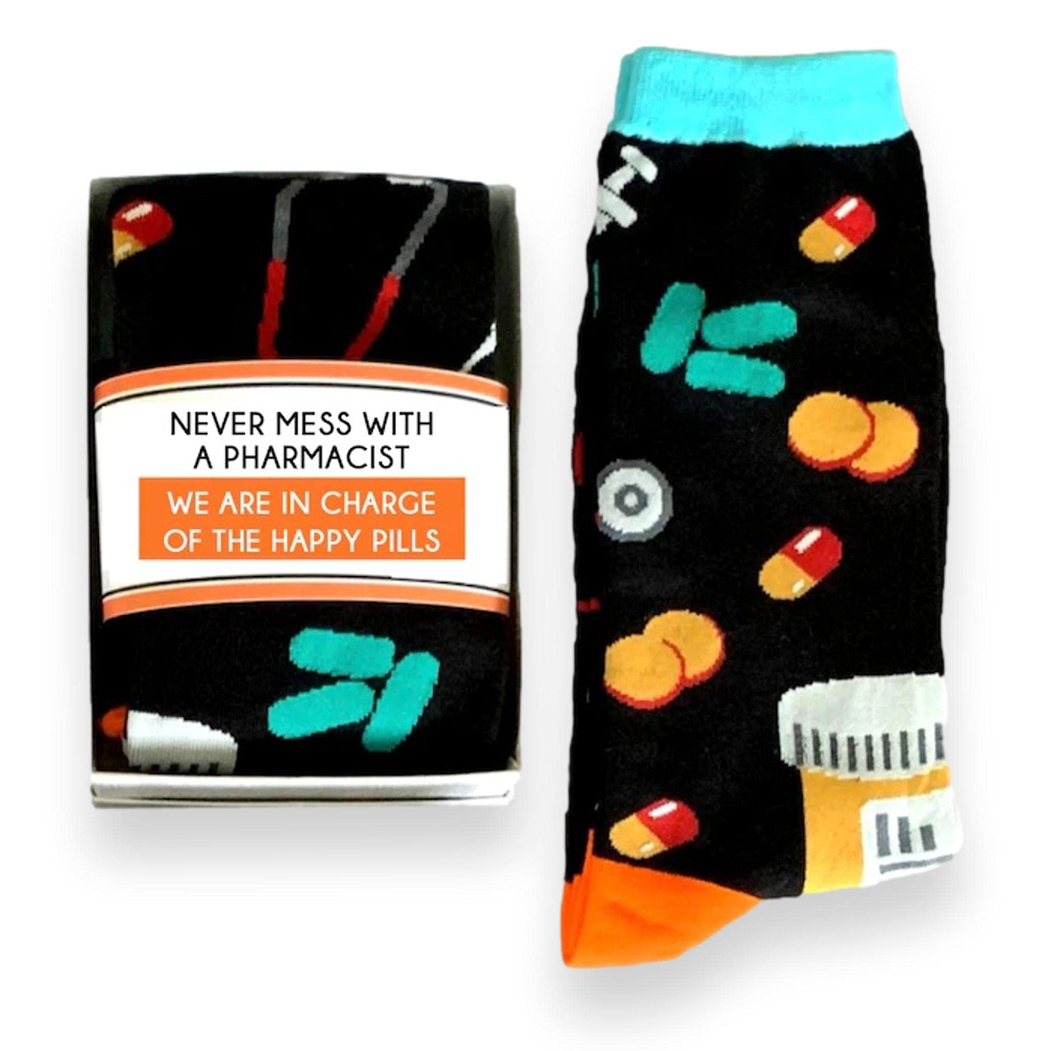 Funny Pharmacy Crew Socks Gift Set - Perfect for Pharmacists, Graduates & Medical Professionals | Novelty Socks for Men & Women | Great Pharmaceutical Rep Gift for Work, School & Healthcare Events