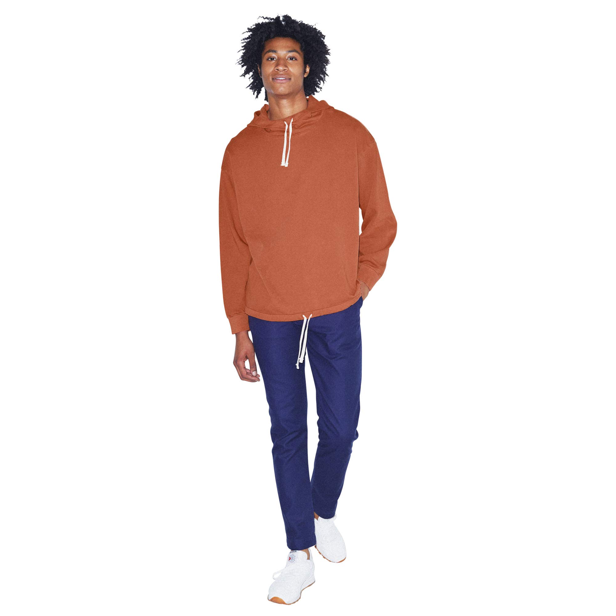 American Apparel Men's French Terry Long Sleeve Drawstring Hoodie - Soft Cotton Pullover Sweatshirt for Casual Wear, Gym & Outdoor Activities