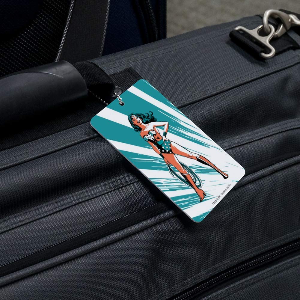 Wonder Woman LED Light-Up Luggage Tag - Personalized Carry-On Suitcase ID Tag with Flashing Lights for Travel, Airports & Cosplay Events