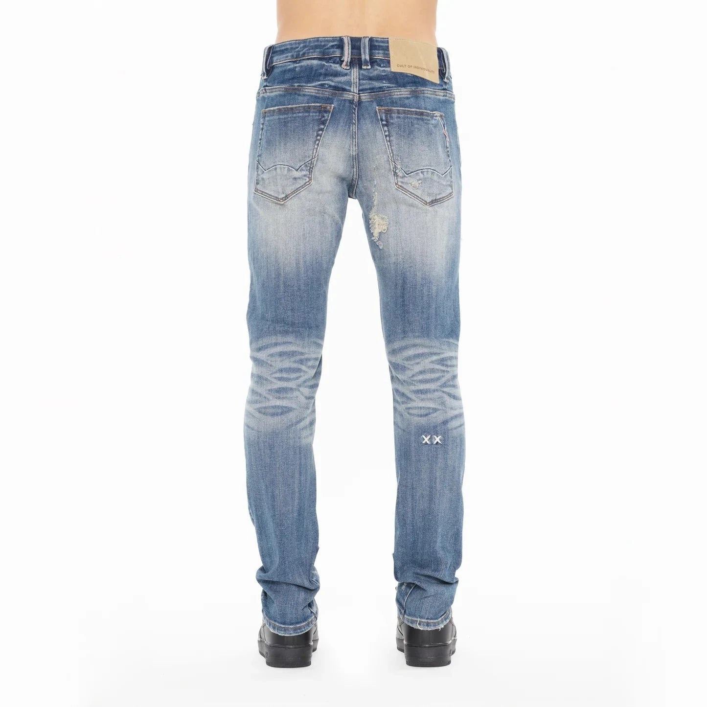 CULT OF INDIVIDUALITY Rocker Slim 602 Jeans for Men - Stretch Denim Pants in Pebble Wash | Trendy Slim Fit Jeans for Casual Wear & Night Out