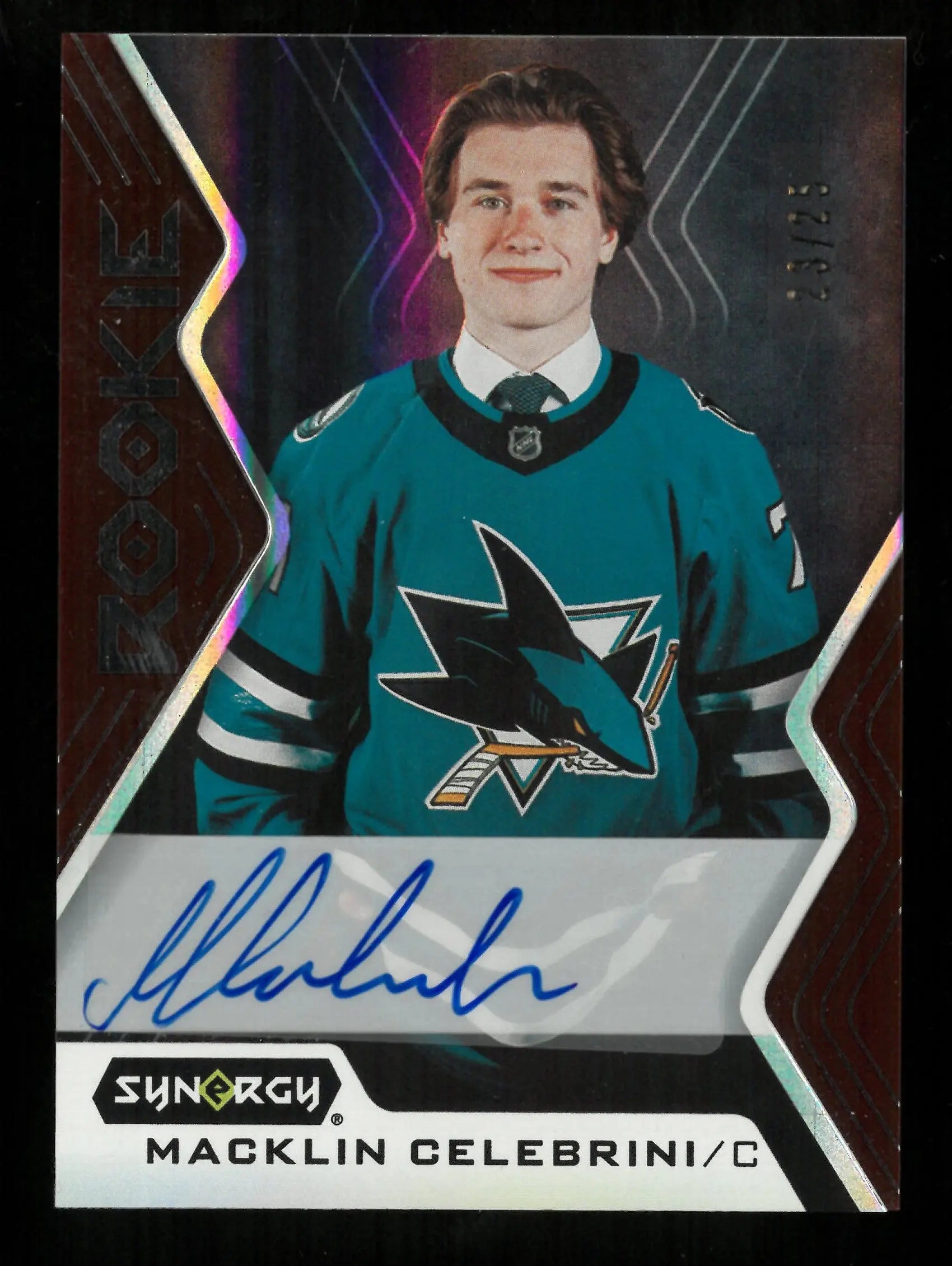 2024-25 Upper Deck Synergy Hockey Macklin Celebrini Rookie Card Auto Autograph /25 - Collectible Sports Memorabilia for NHL Fans & Card Collectors