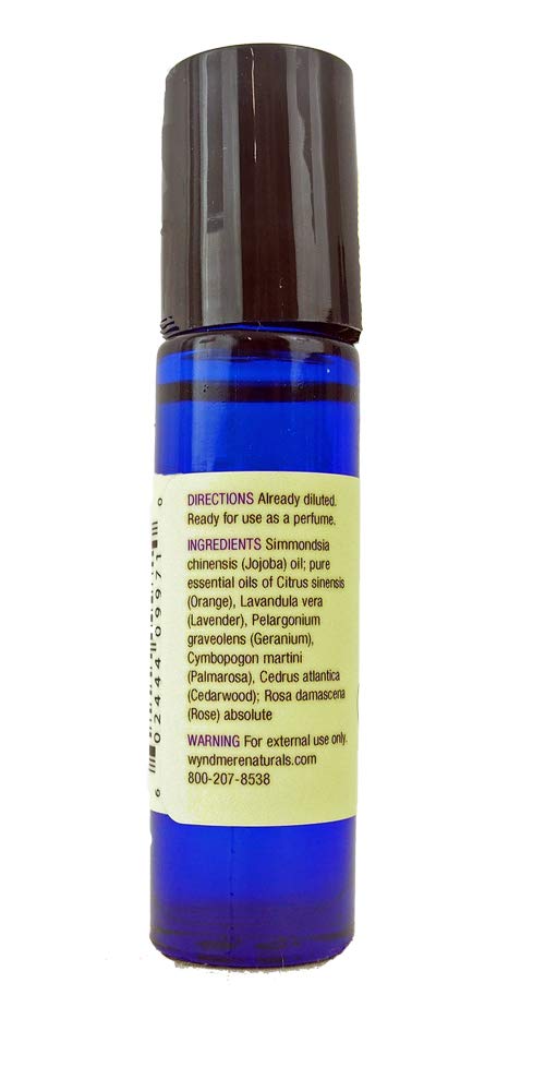 Wyndmere Naturals Aromatherapy Roll-On Essential Oil - Rose Garden Scent, 0.27 oz for Stress Relief & Relaxation | Perfect for Home, Office & Travel Use