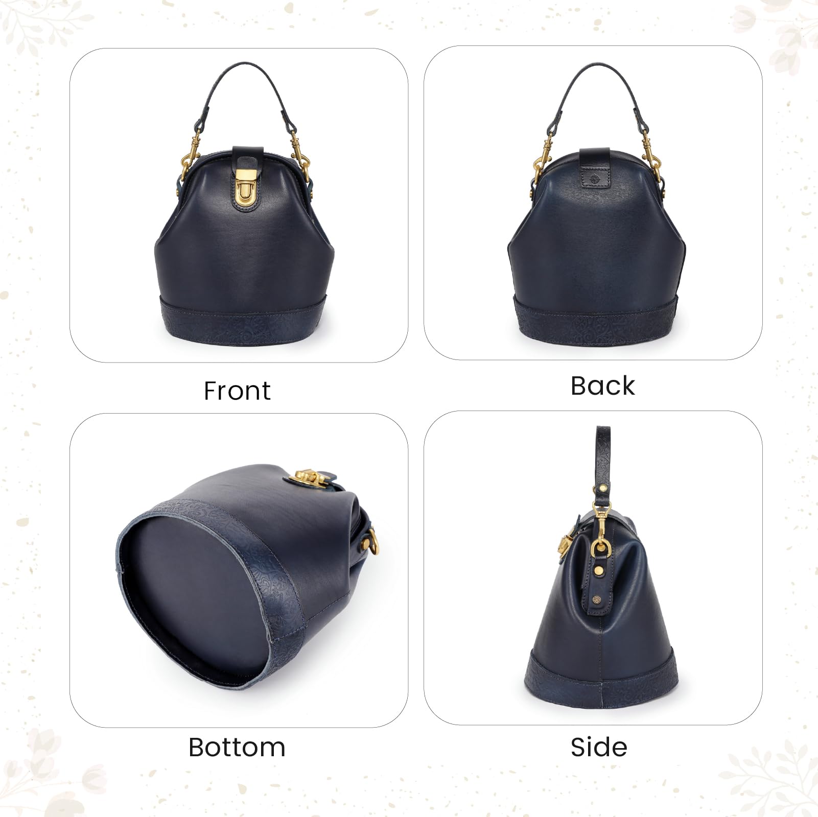 Premium Doctor Bucket Crossbody Handbag for Women - Genuine Cowhide Leather Shoulder Bag - Stylish & Versatile Purse for Work, Travel & Everyday Use