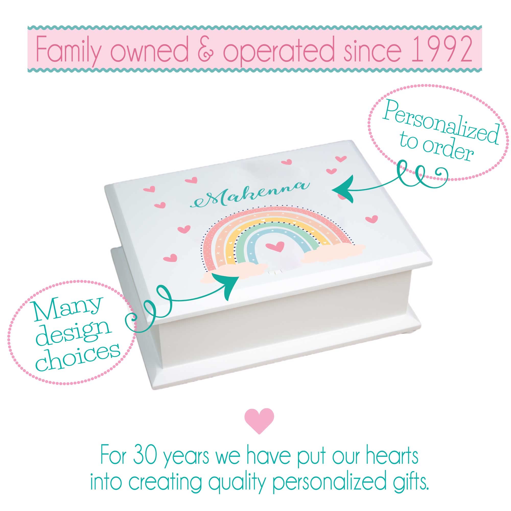 Personalized Mermaid Jewelry Box with Lift Top - Elegant Gift for Women & Girls - Perfect for Necklaces, Rings, Earrings & Bracelets Storage - Great for Bedroom, Dresser & Travel