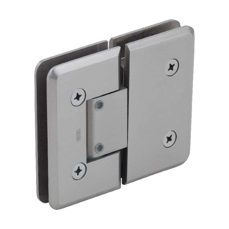 CRL C0L380BN Brushed Nickel 380 Series Adjustable 180 Degree Glass-to-Glass Hinge - Premium Cabinet & Shower Door Hardware for Bathroom & Kitchen Renovation