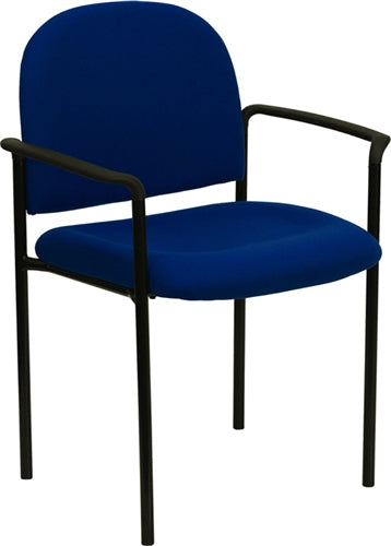 FLASH Tiffany Comfort Gray Fabric Stackable Steel Side Reception Chair with Arms - Modern Office Seating for Waiting Rooms, Lobbies & Conference Areas