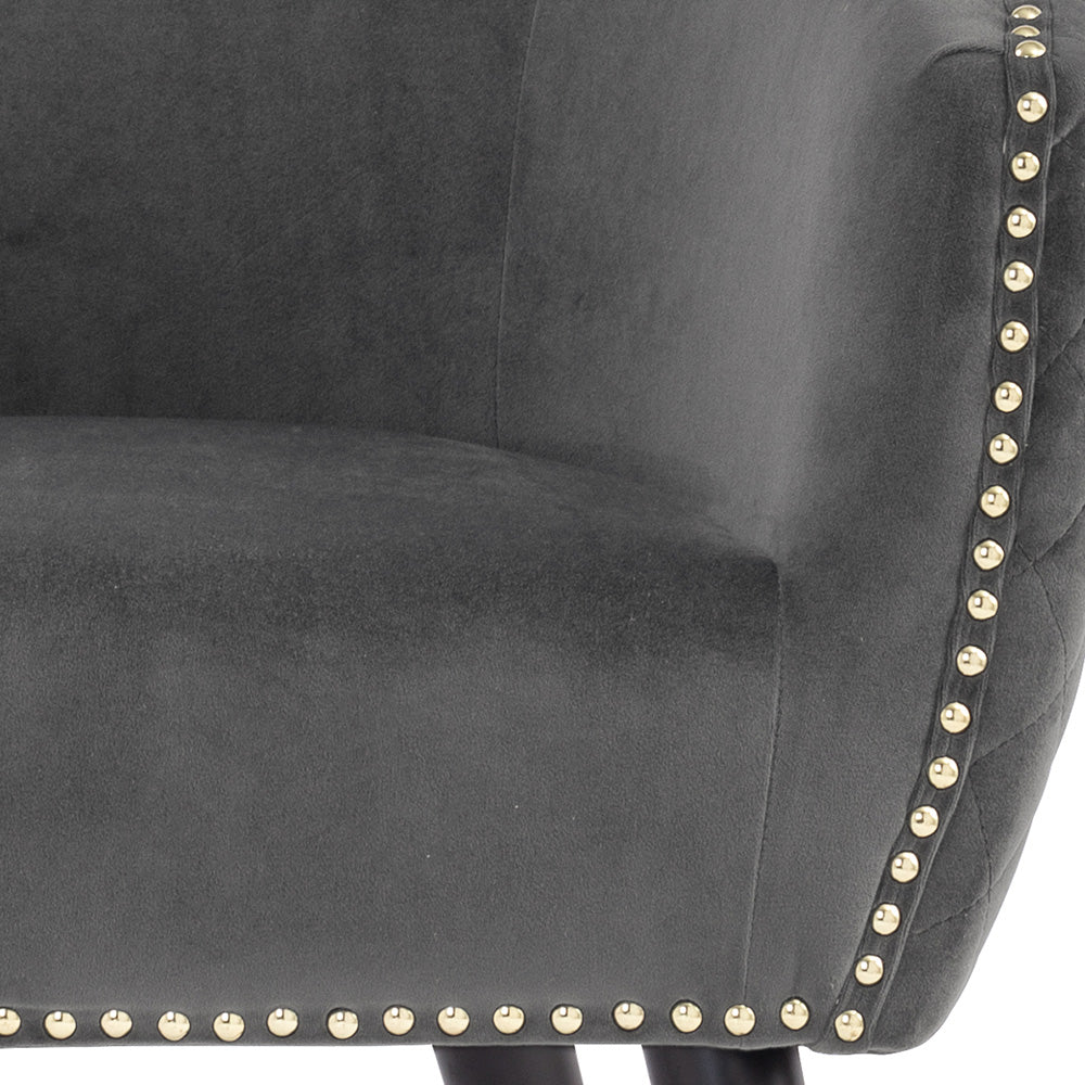 DENIZ Lounge Chair - Modern Grey Accent Chair for Living Room, Bedroom & Office - Comfortable Single Seater with Soft Cushions - Perfect for Relaxing, Reading & Napping
