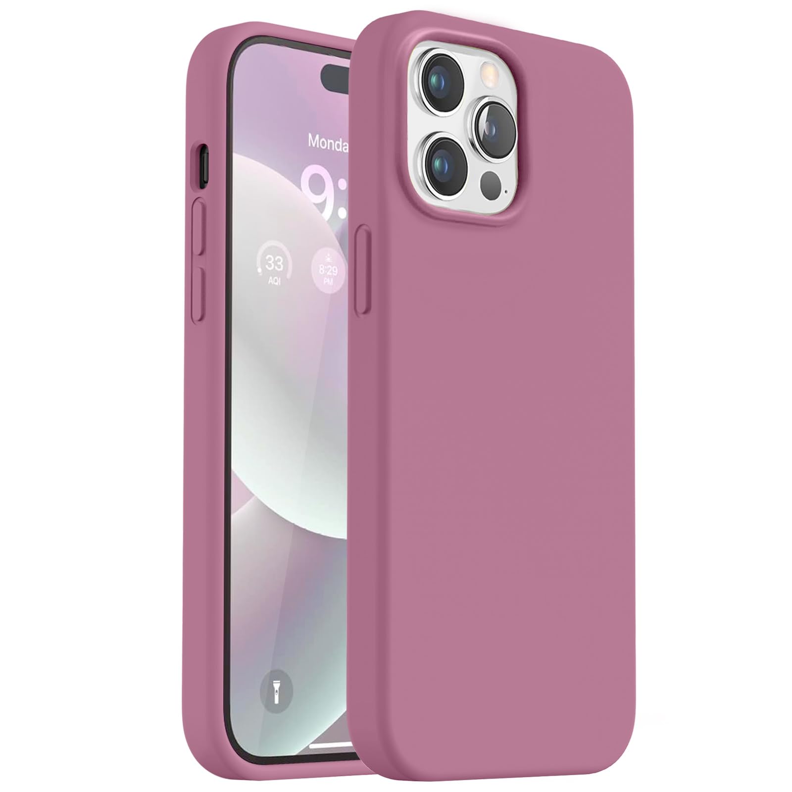 Vooii Liquid Silicone Protective Case for iPhone 13 Pro Max (6.7 inch) - Anti-Scratch, Soft Microfiber Lining & Camera Protection - Lavender Purple | Perfect for Daily Use, Travel & Outdoor Activities