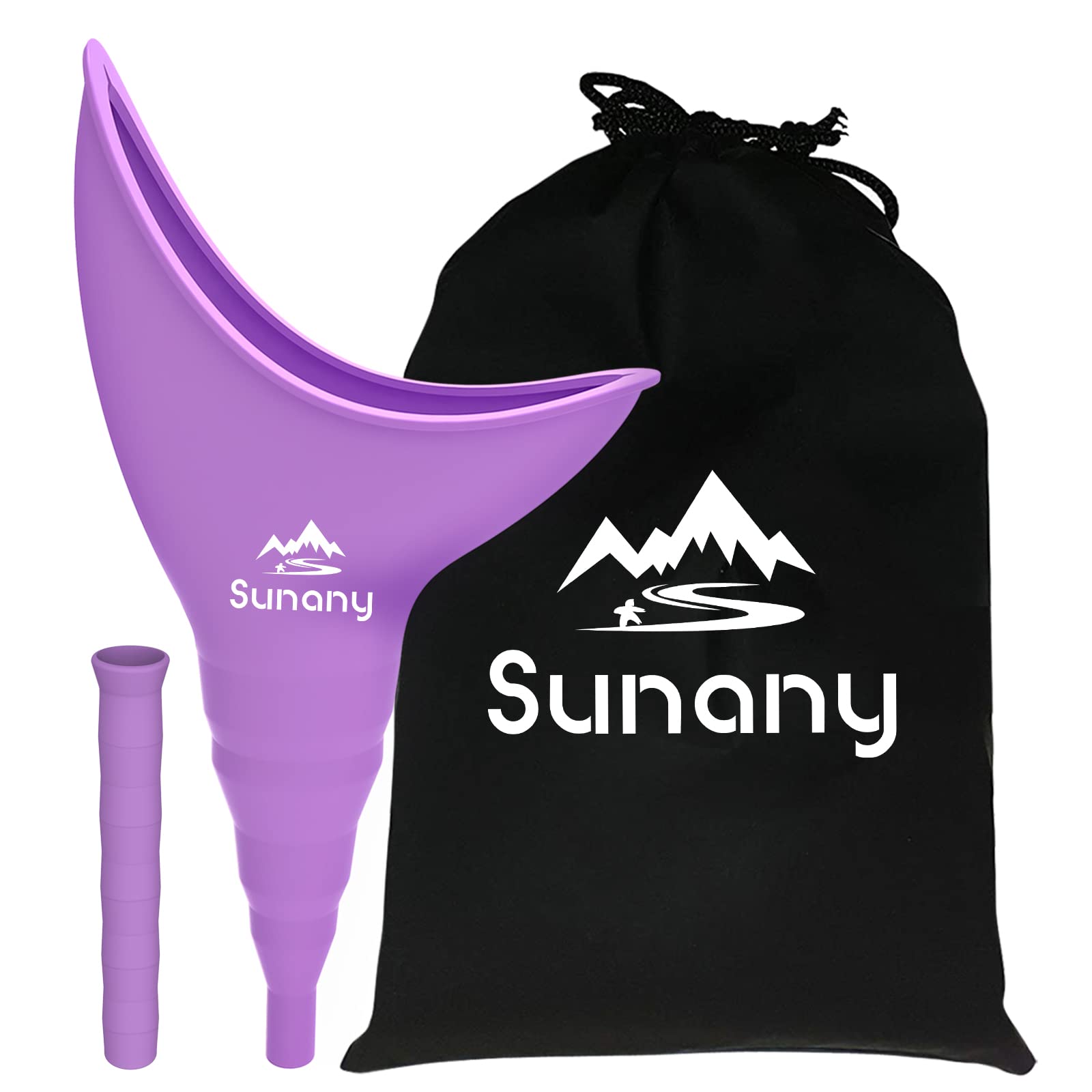 Sunany Female Urinal with Silicone Funnel - Portable Standing Pee Device for Women - Reusable Outdoor Urination Aid for Camping, Hiking, Travel & Emergency Use - Perfect for Road Trips, Festivals & Long Car Rides