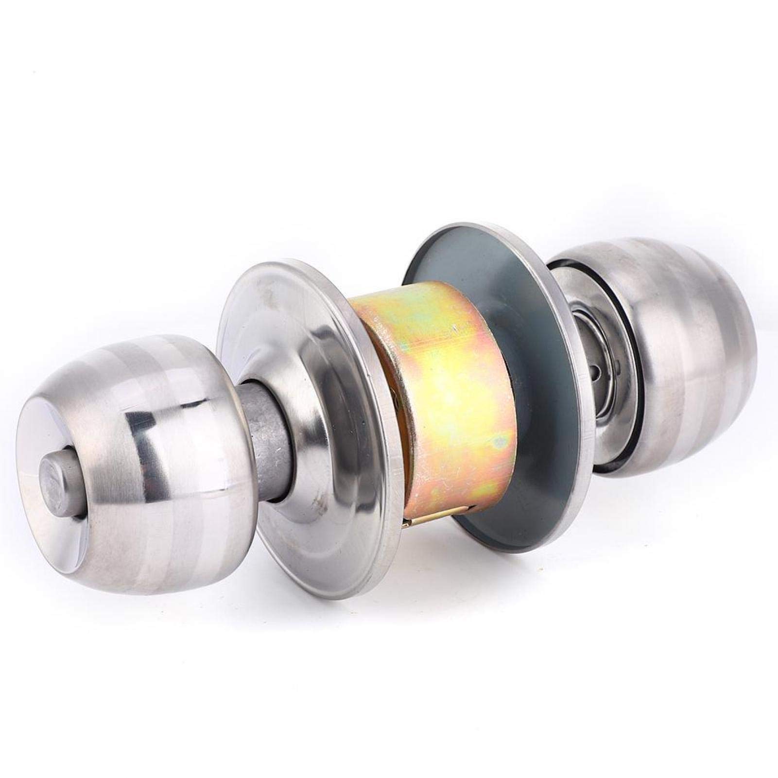 LANTRO JS Stainless Steel Round Ball Door Lock - Secure Interior Bedroom & Bathroom Handle Lock with 3 Keys - Perfect for Home, Office, and Apartment Security