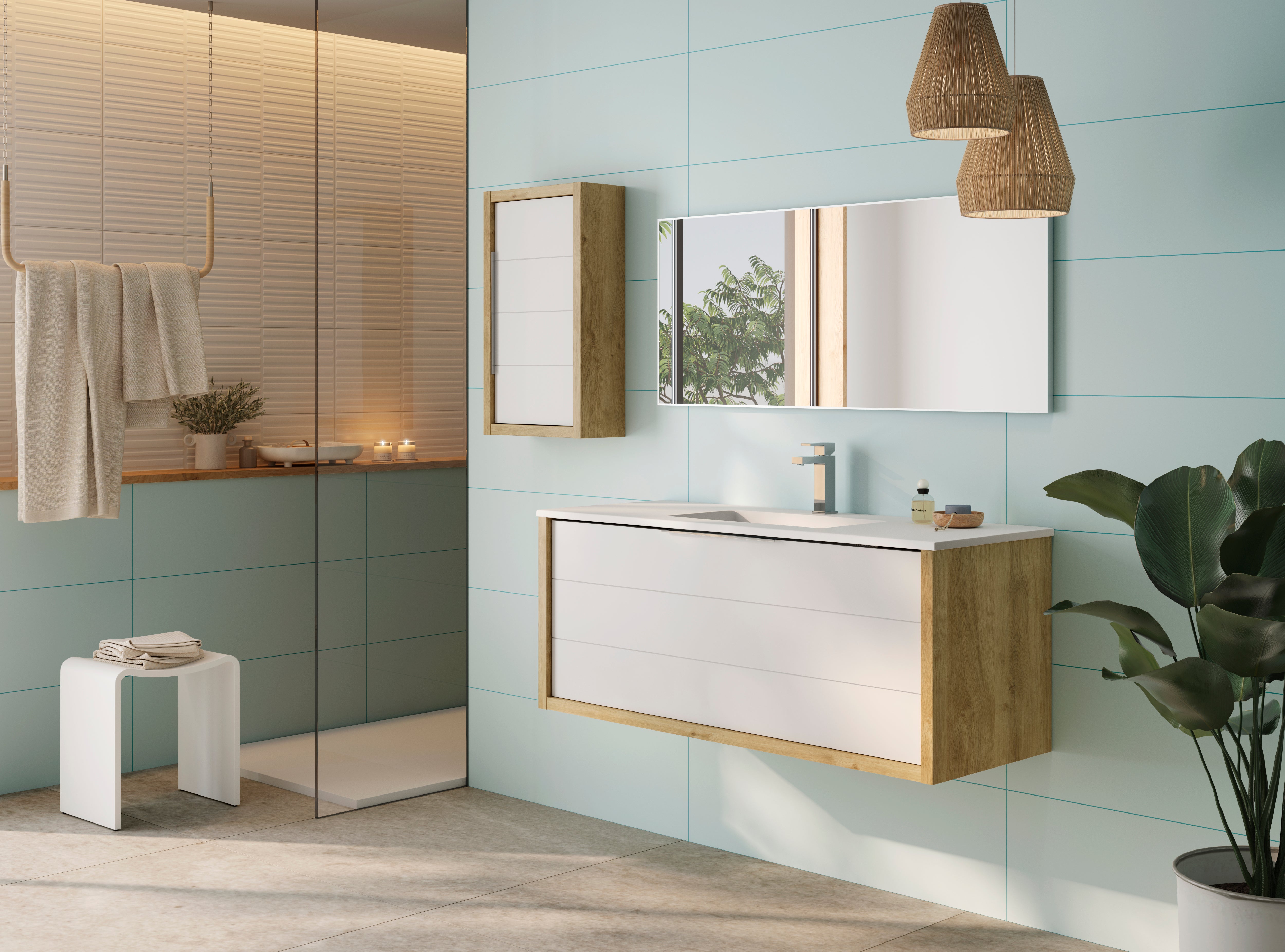 Modern Bathroom Vanity Cabinet with 2 Drawers - White Marble Top & Soft Close Drawers for Bathroom Storage | Perfect for Small Bathrooms, Powder Rooms & Master Baths