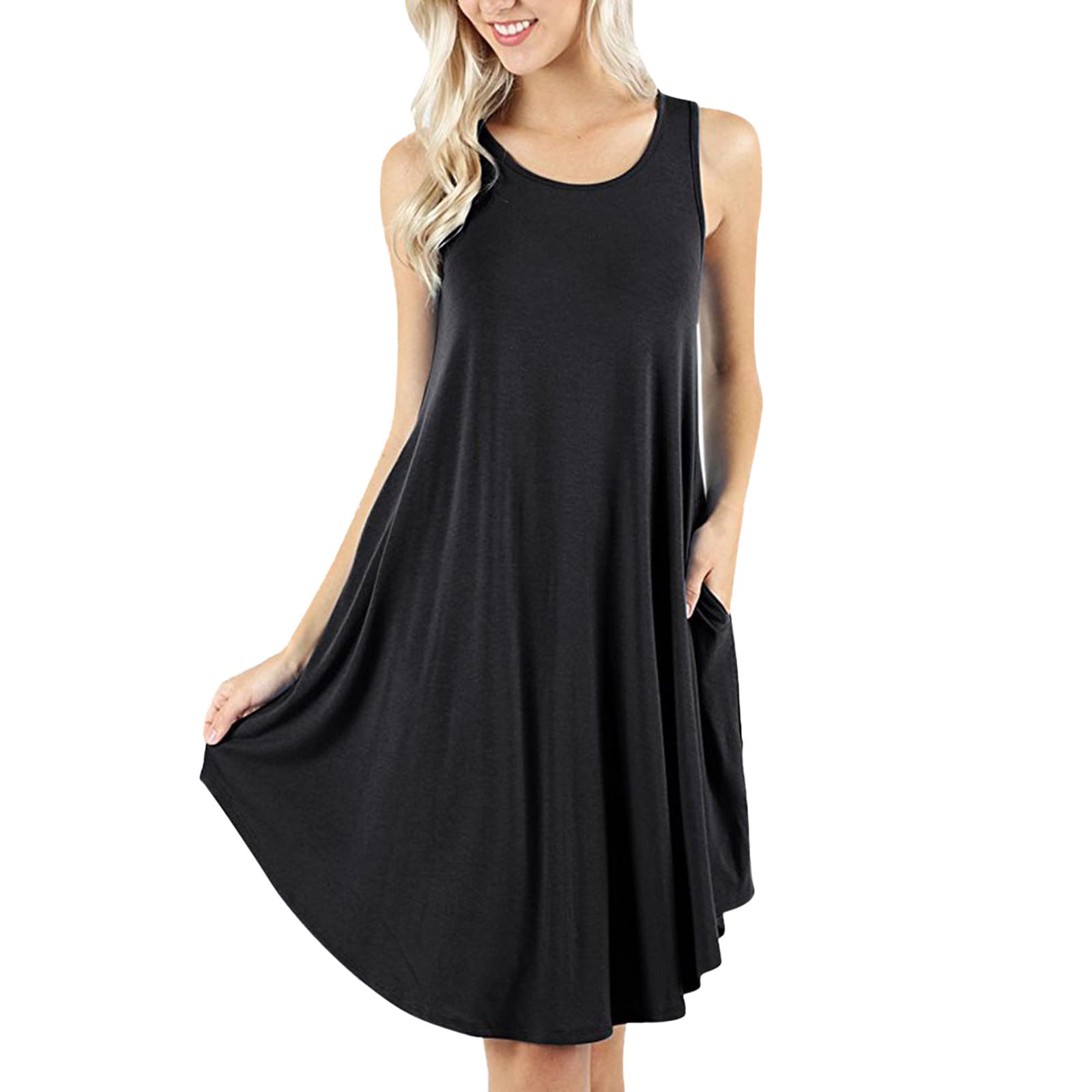 Women's Vintage Flapper Dress - Sleeveless O-Neck Casual Summer Dress with Tassels, Solid Color Cocktail Party Attire | Perfect for Beach Vacations, Garden Parties & 1920s Themed Events