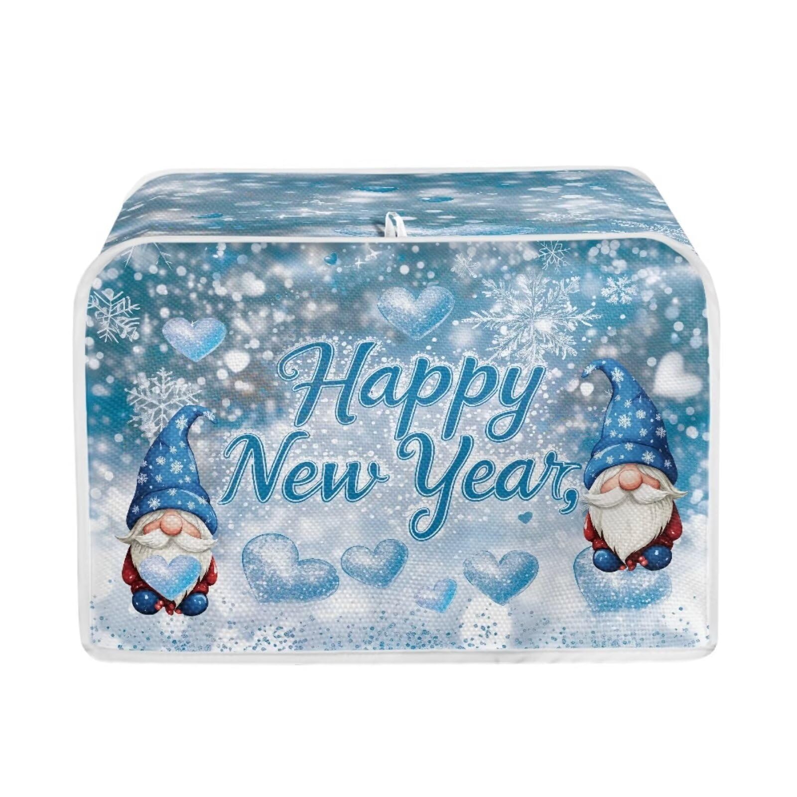 Lotusorchid Gnome Print 2-Slice Toaster Cover - Anti-Fingerprint Dust Protection for Bread Maker - Perfect for Kitchen Countertop & Holiday Decor (Christmas, New Year)