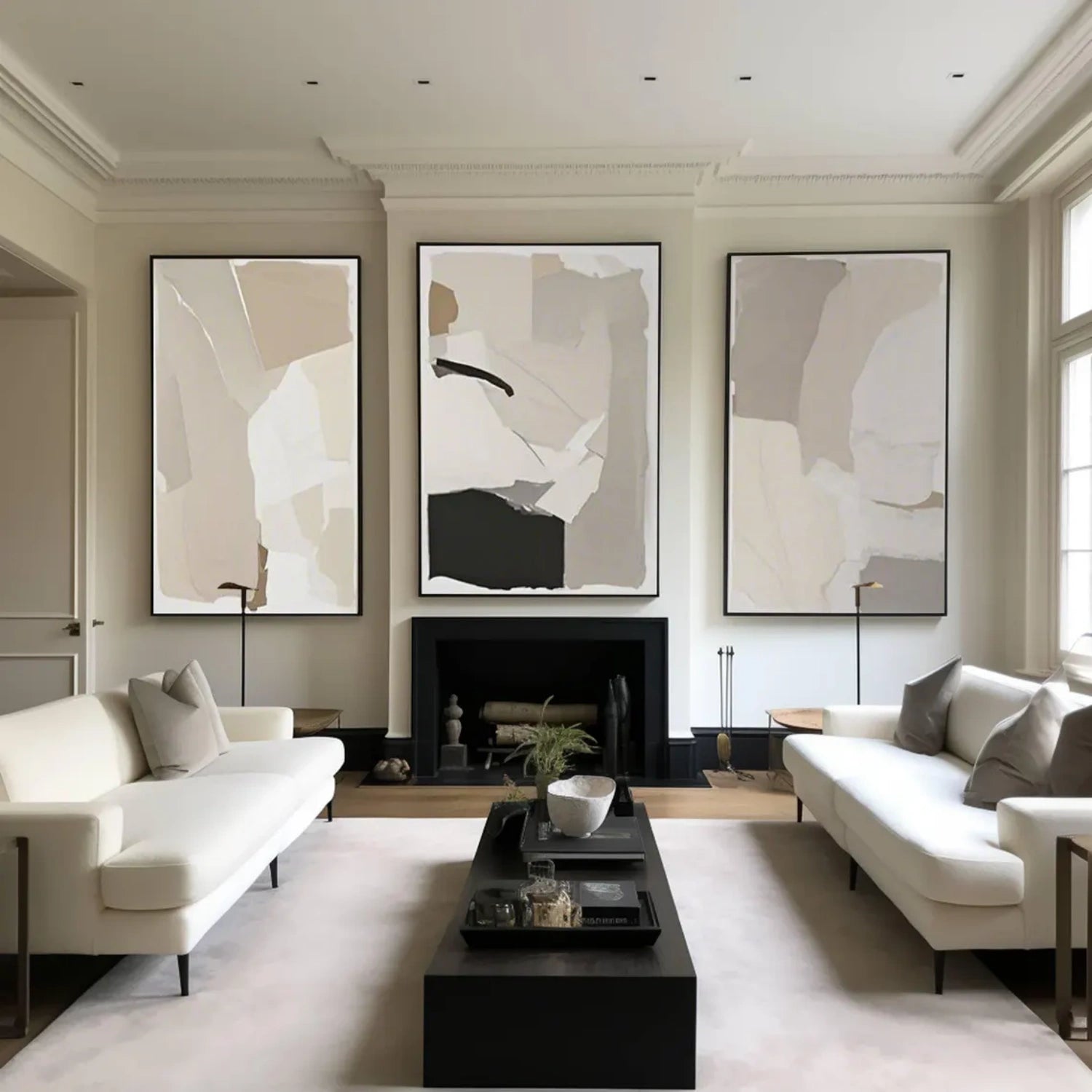 Abstract Tranquility Wall Art Set of 3 - Modern Minimalist Canvas Prints for Living Room, Bedroom & Office Decor - #WS286